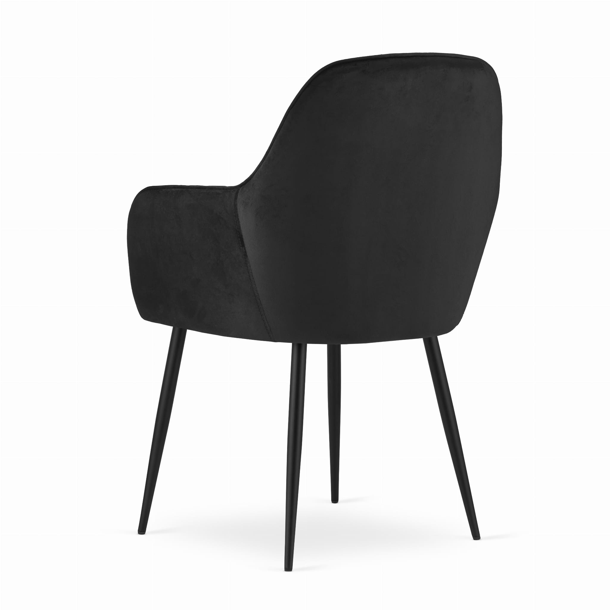 Krzesło MEBLIVA Elia Aksamit Tapicerowane 57.5 x 56.5 x 86.5 cm - Czarny