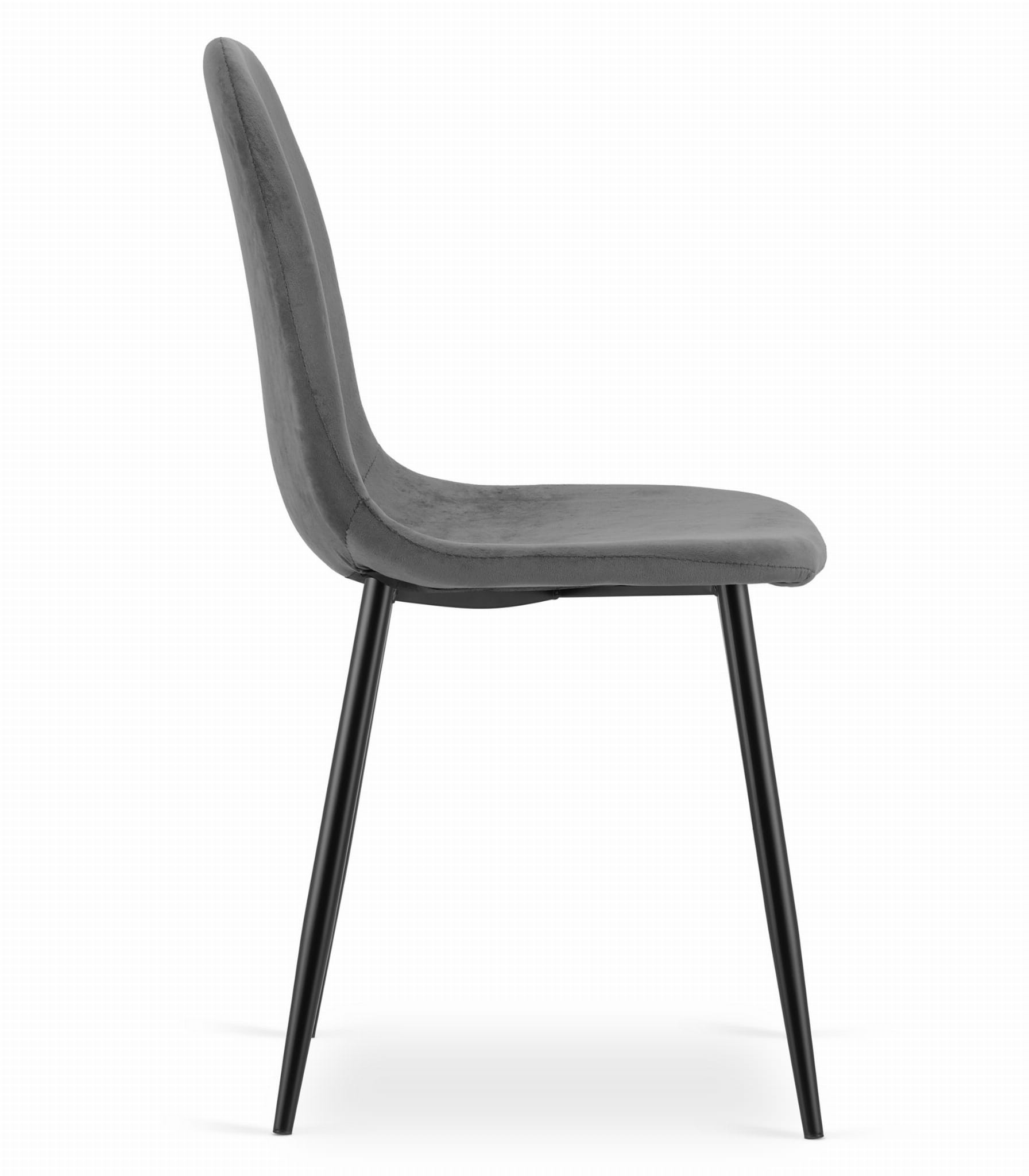 Krzesło MEBLIVA Sigo Aksamitne Ciemny 44.5 x 50.5 x 87.5 cm - Szary