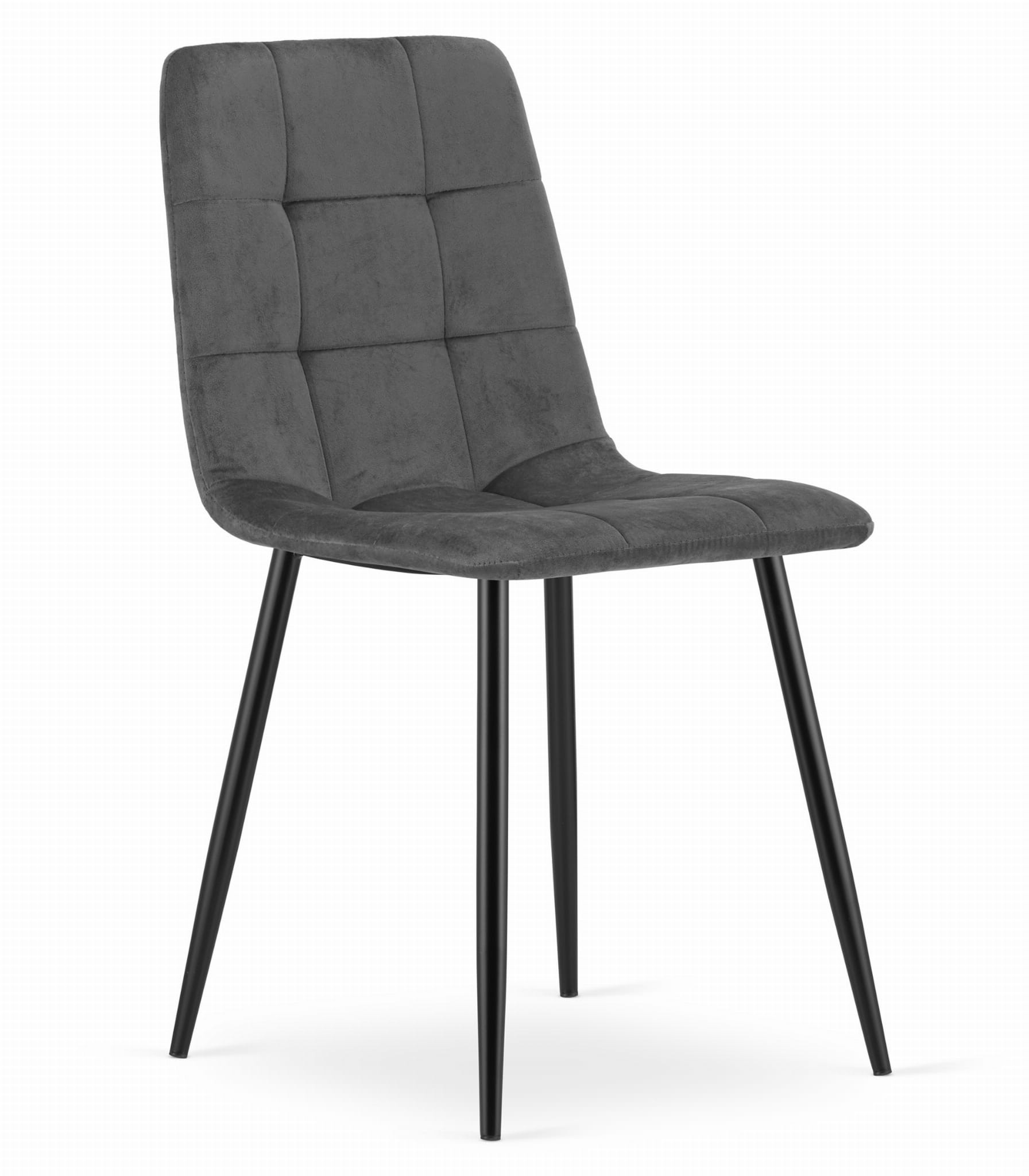 Krzesło MEBLIVA Poma Welurowe Ciemny 44.5 x 50.5 x 87 cm - Szary