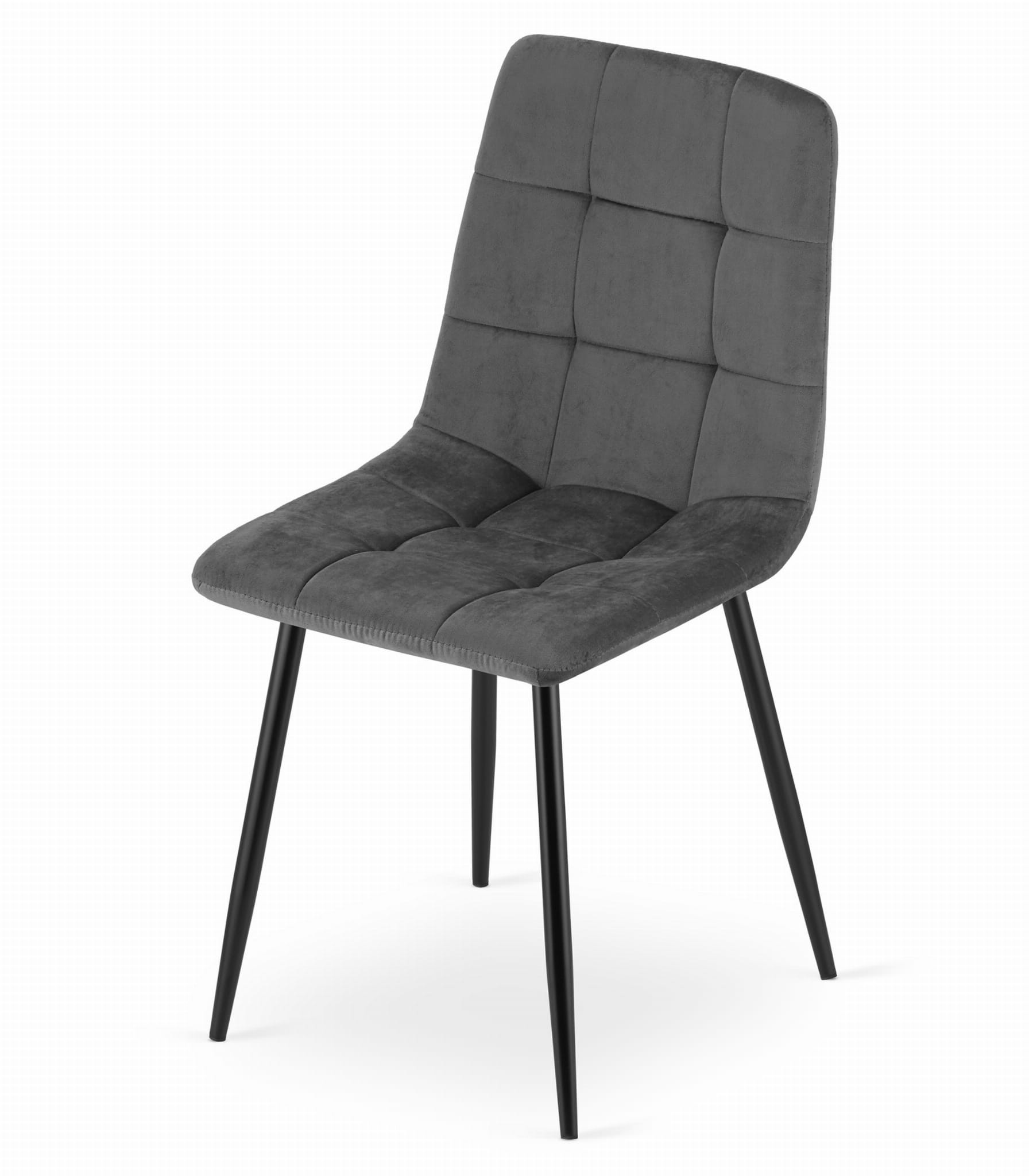 Krzesło MEBLIVA Poma Welurowe Ciemny 44.5 x 50.5 x 87 cm - Szary