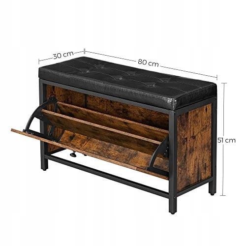 Szafka Na MEBLIVA Sudi 80x30x51 cm Płyta Wiórowa Rustykalny Brąz
