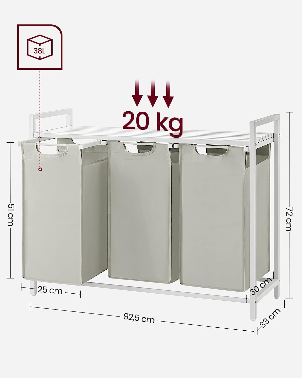 Szafka Łazienkowa MEBLIVA Block 92.5x33x72 cm Blat Z Płyty - Biały