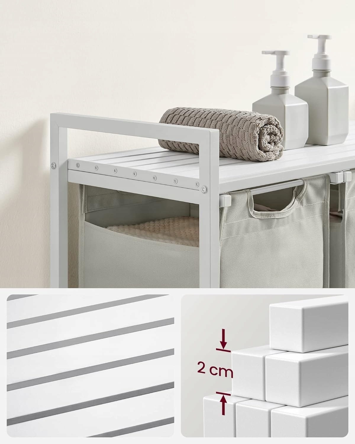 Szafka Łazienkowa MEBLIVA Block 92.5x33x72 cm Blat Z Płyty - Biały