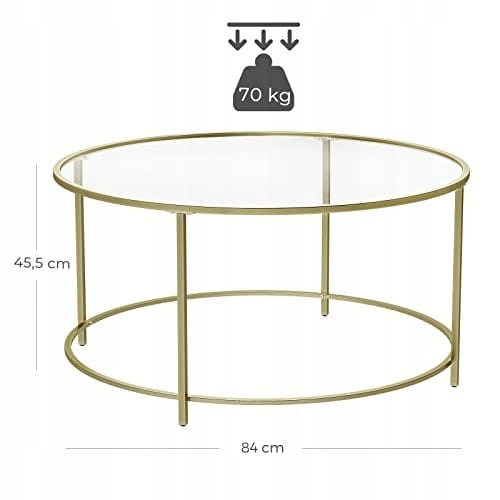 Stolik MEBLIVA Urbino 84x45.5 cm Stal - Złoty