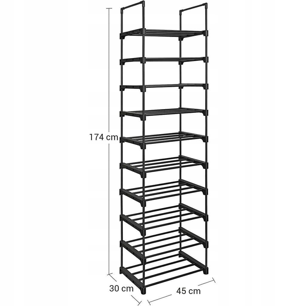 Szafka Na MEBLIVA Sudi 45x30x174 cm Metalowe Rurki - Czarny