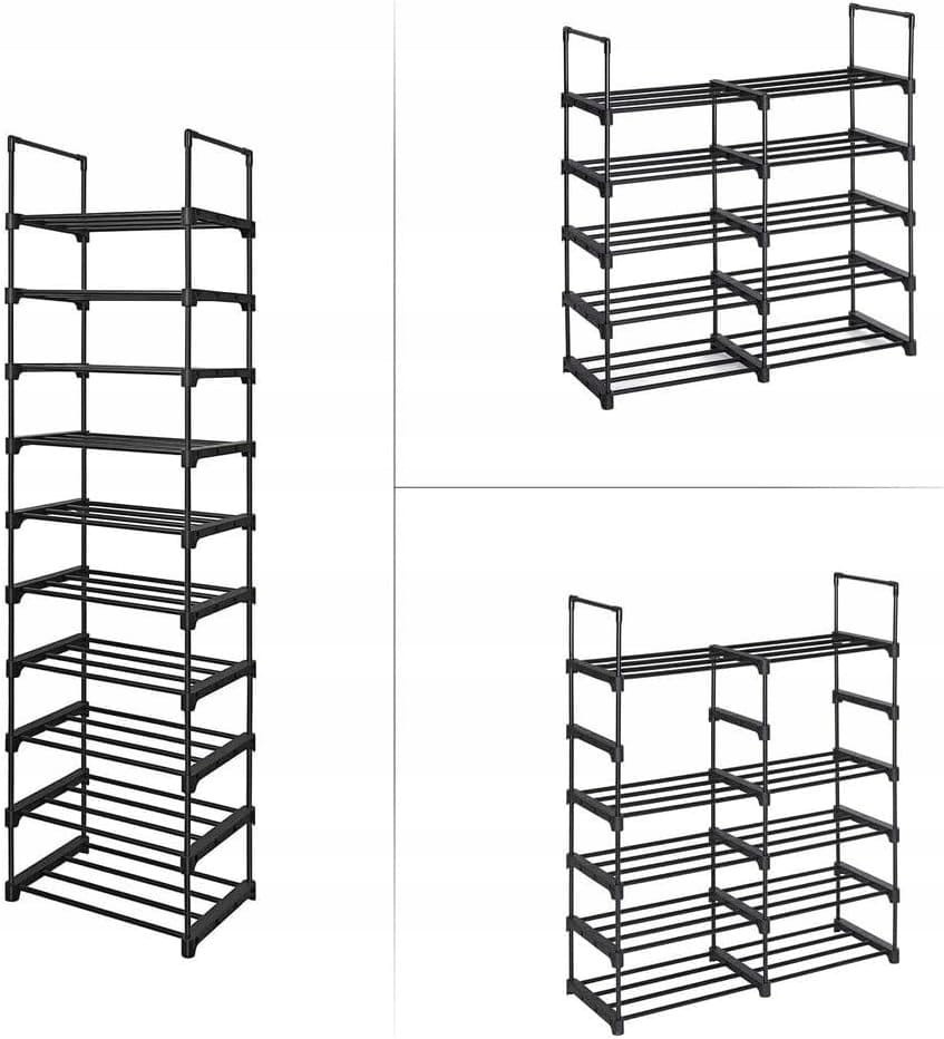 Szafka Na MEBLIVA Sudi 45x30x174 cm Metalowe Rurki - Czarny