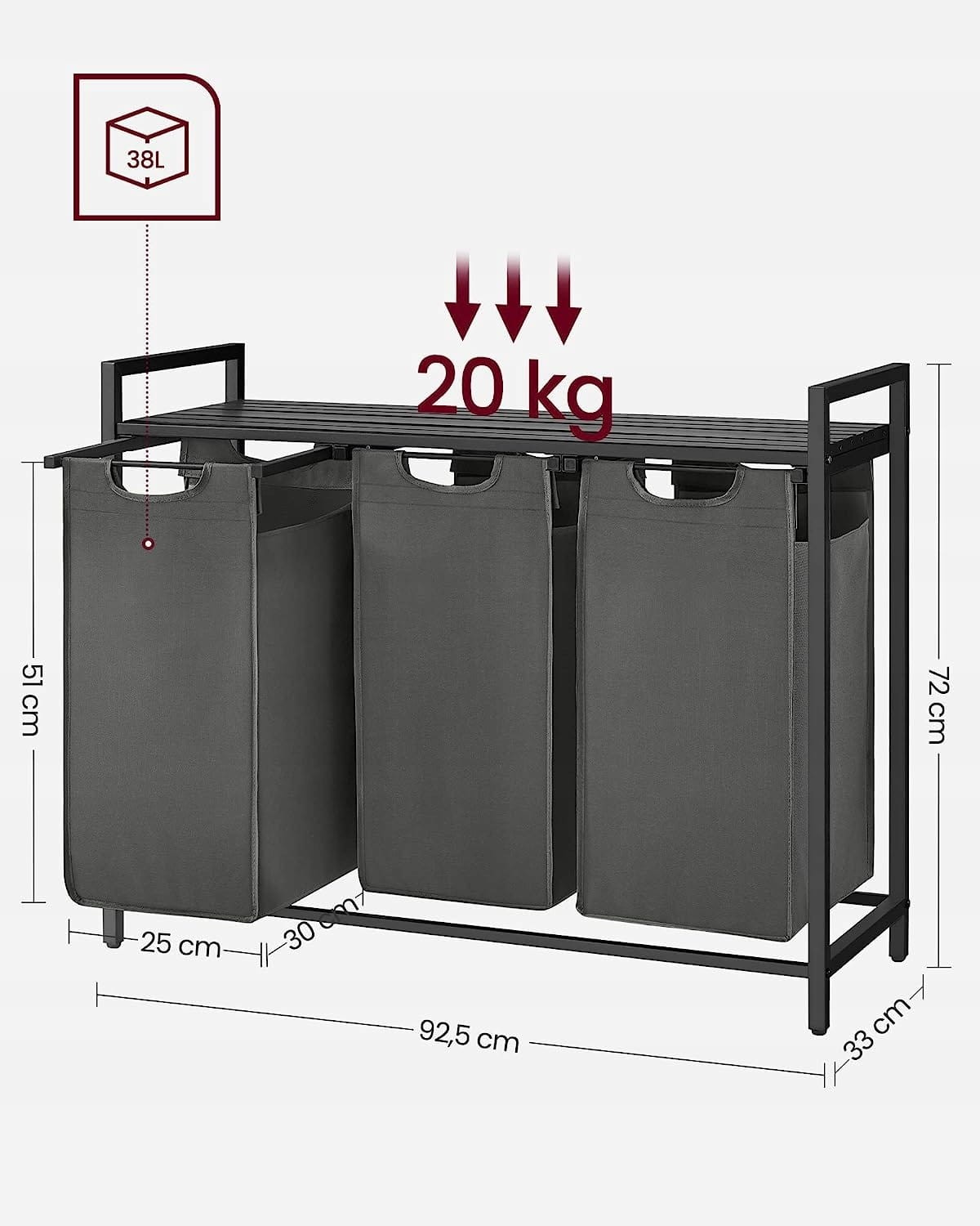 Szafka Łazienkowa MEBLIVA Joko 92.5x33x72 cm Blat Z Płyty - Szary