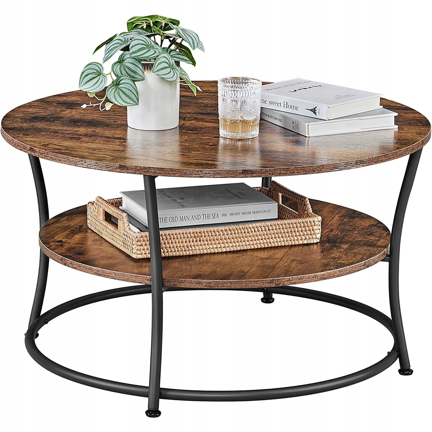 Stolik MEBLIVA Venezia Rustykalny Brąz 80 x 80 x 45 cm - Kawowy
