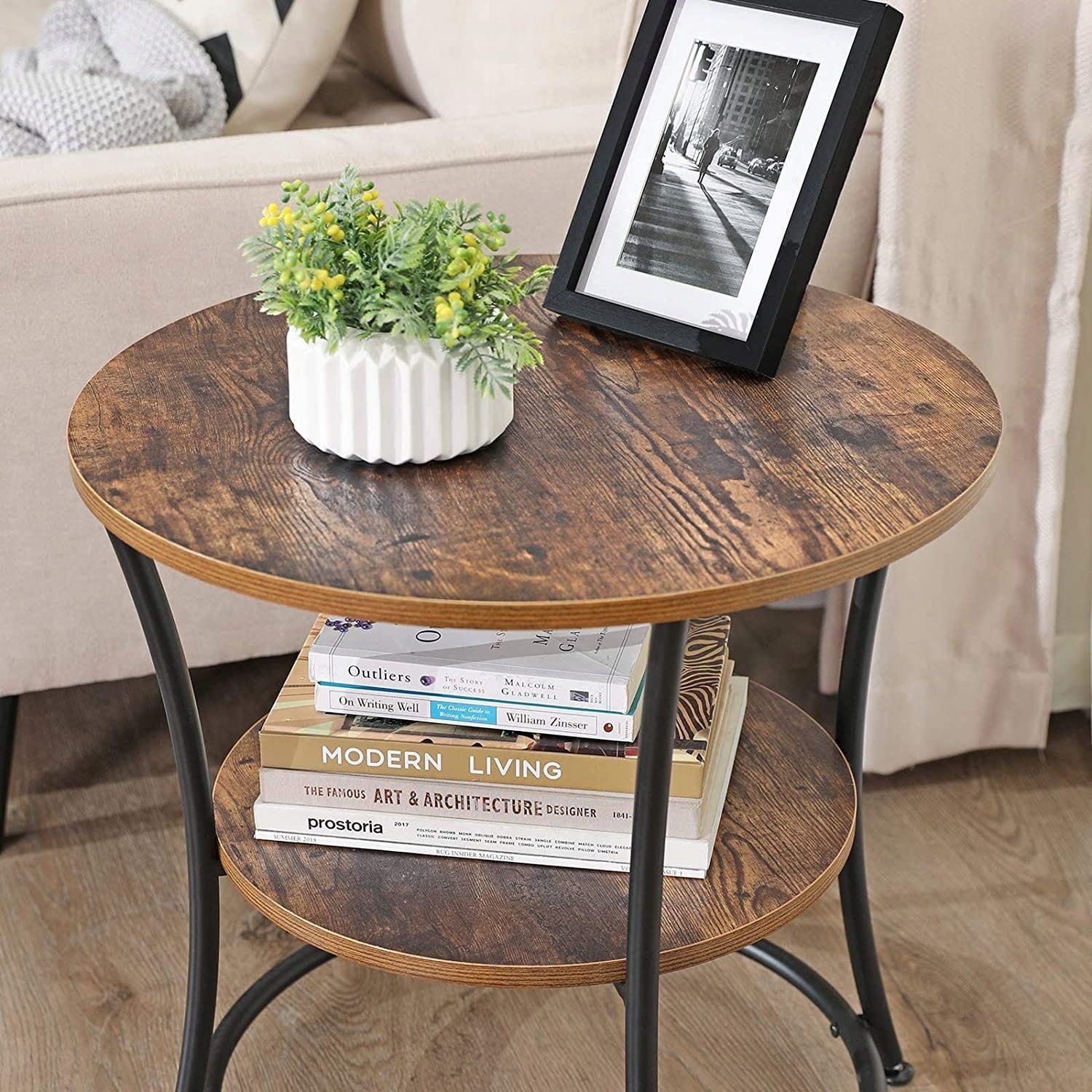 Stolik Rustykalny Brąz MEBLIVA Light 55 x 55 x 55 cm - Kawowy