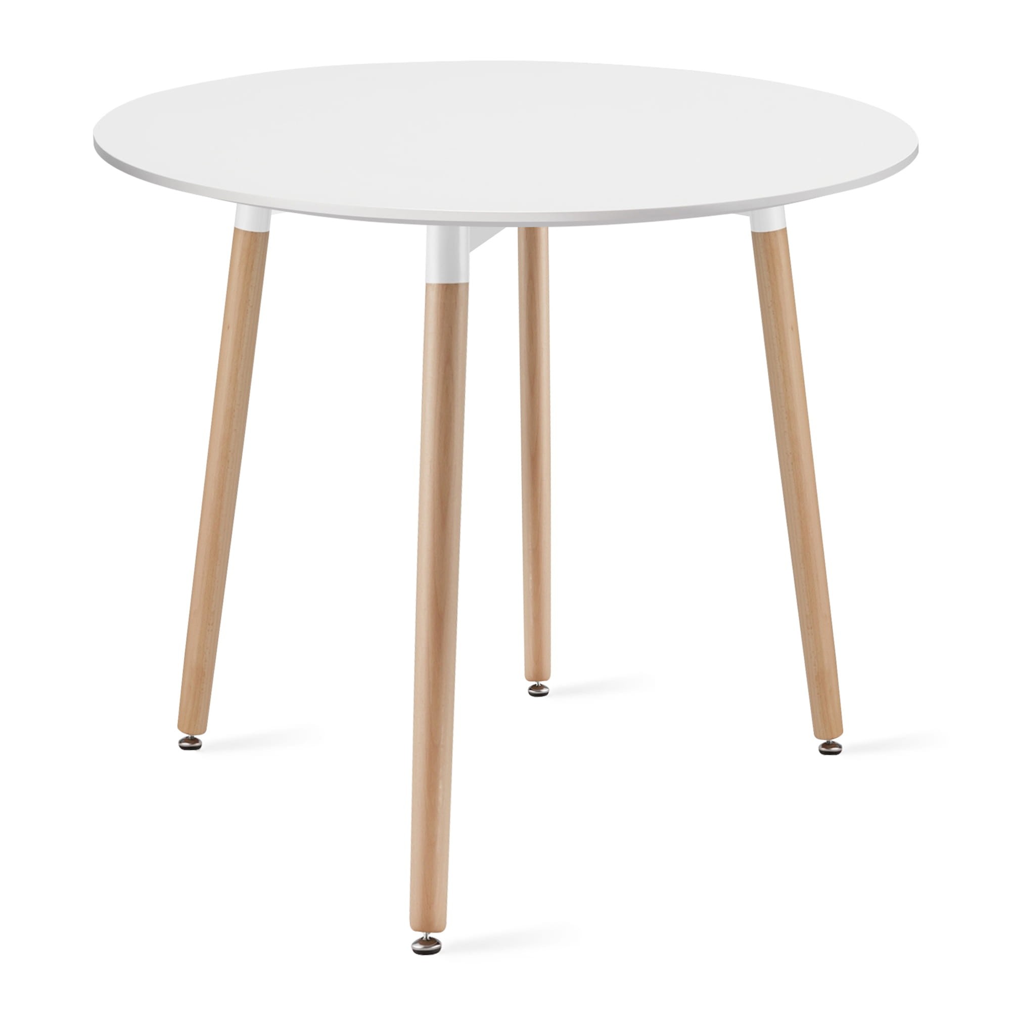 Stół MEBLIVA Neo Naturalny 80 cm Średnica 74 cm Wys - Biały