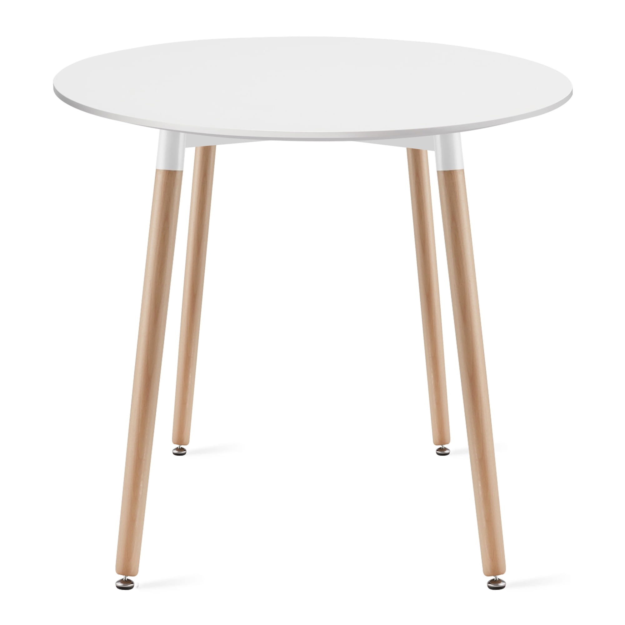 Stół MEBLIVA Neo Naturalny 80 cm Średnica 74 cm Wys - Biały