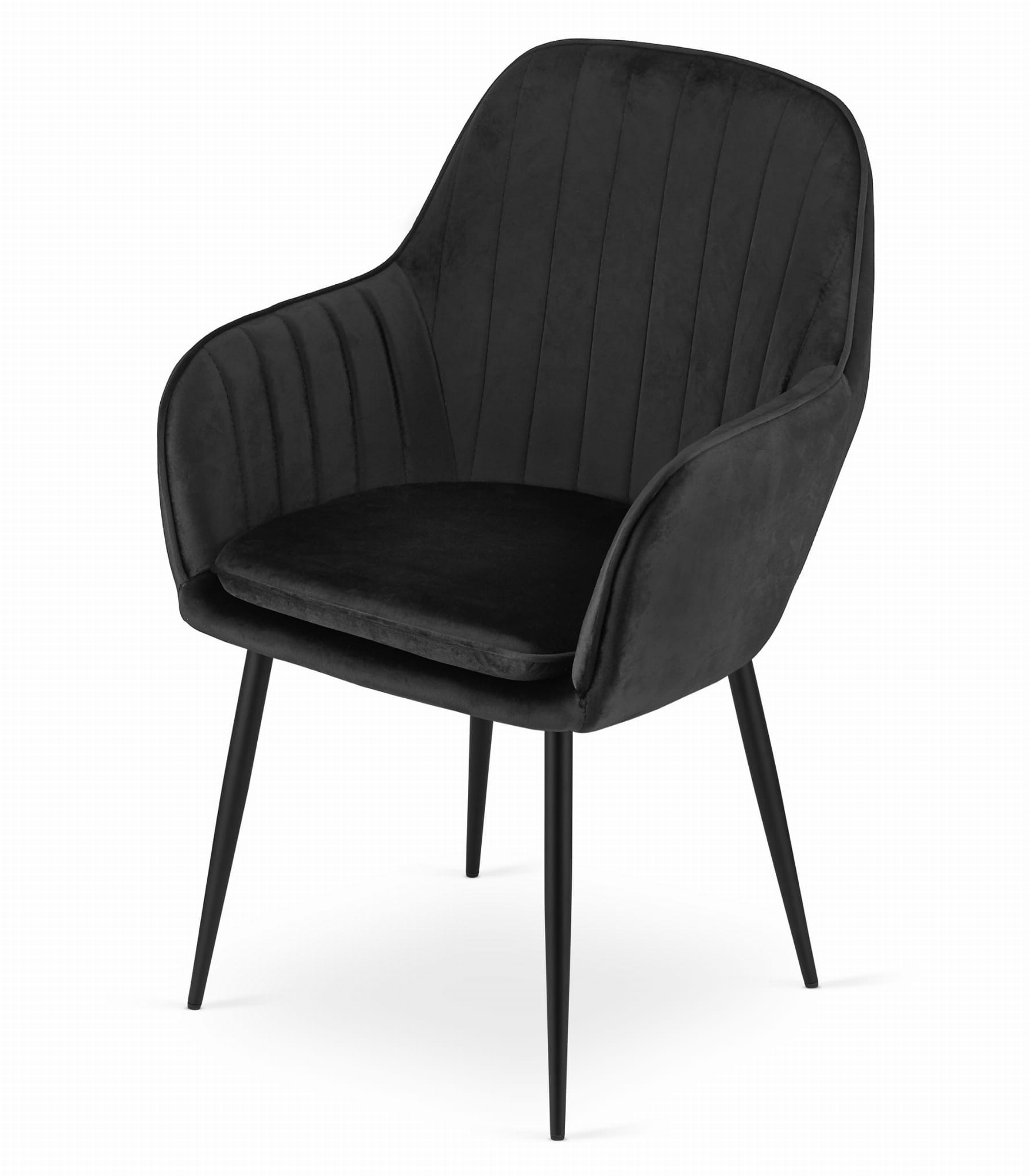 Krzesło MEBLIVA Elia Aksamit Tapicerowane 57.5 x 56.5 x 86.5 cm - Czarny