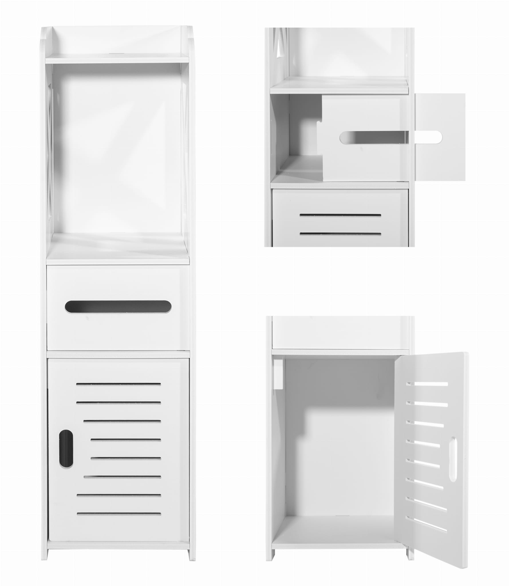 Szafka Łazienkowa MEBLIVA Trapani Z PVC 21.5 x 25 x 80 cm - Biała