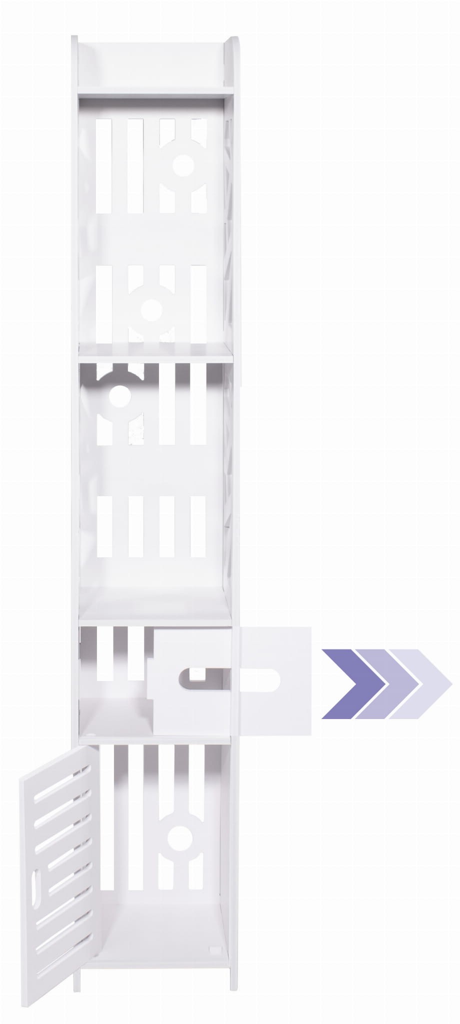 Szafka Łazienkowa MEBLIVA Trapani Z PVC 20 x 20 x 120 cm - Biała