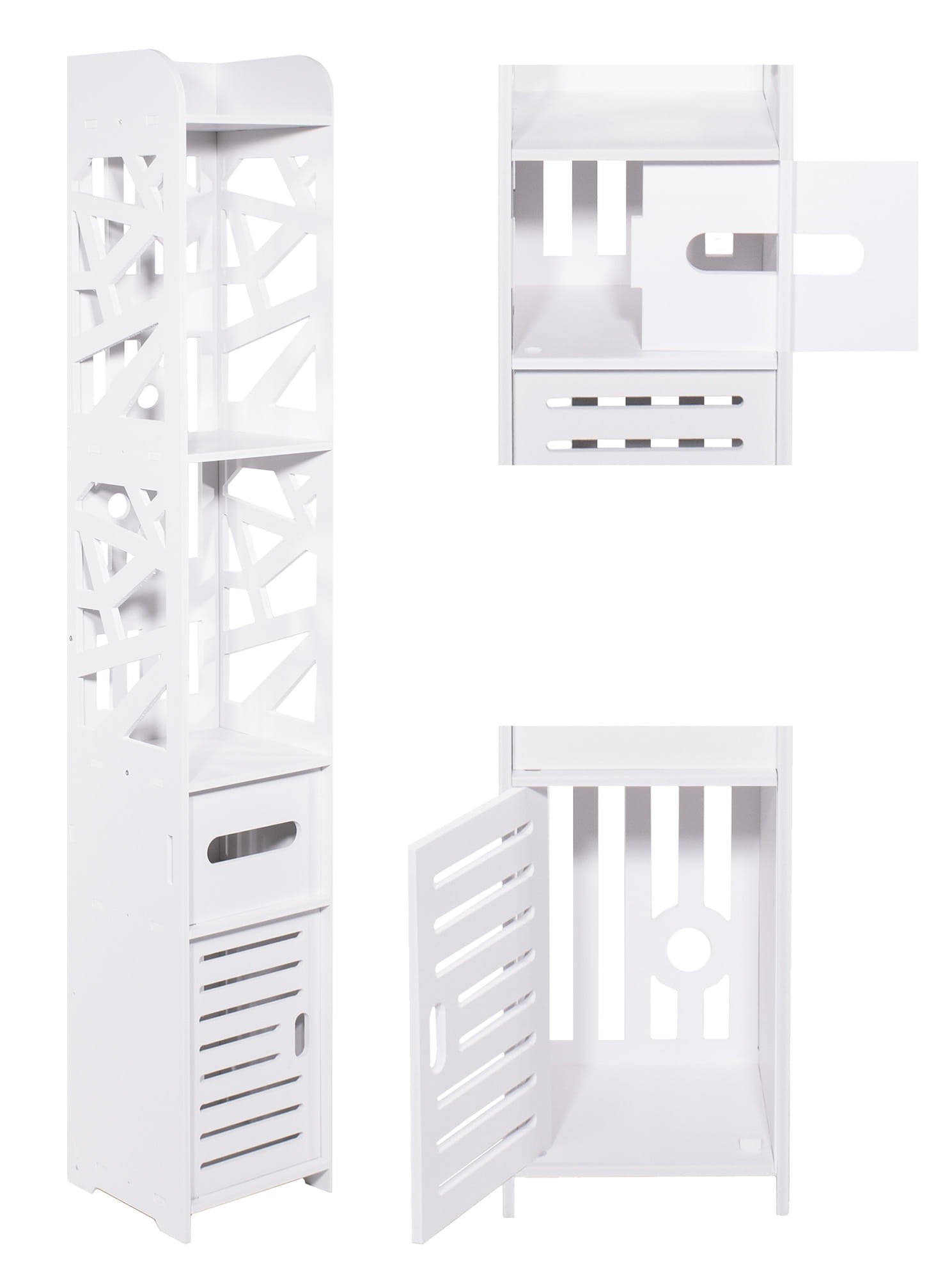 Szafka Łazienkowa MEBLIVA Trapani Z PVC 20 x 20 x 120 cm - Biała