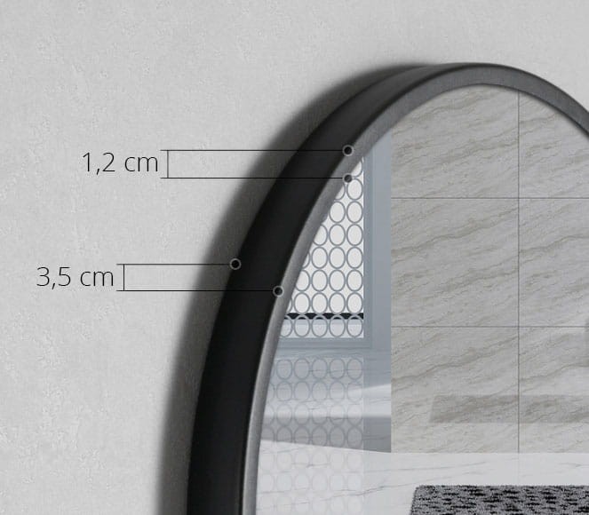 Lustro Okrągłe MEBLIVA Fodun 70 cm - Czarne