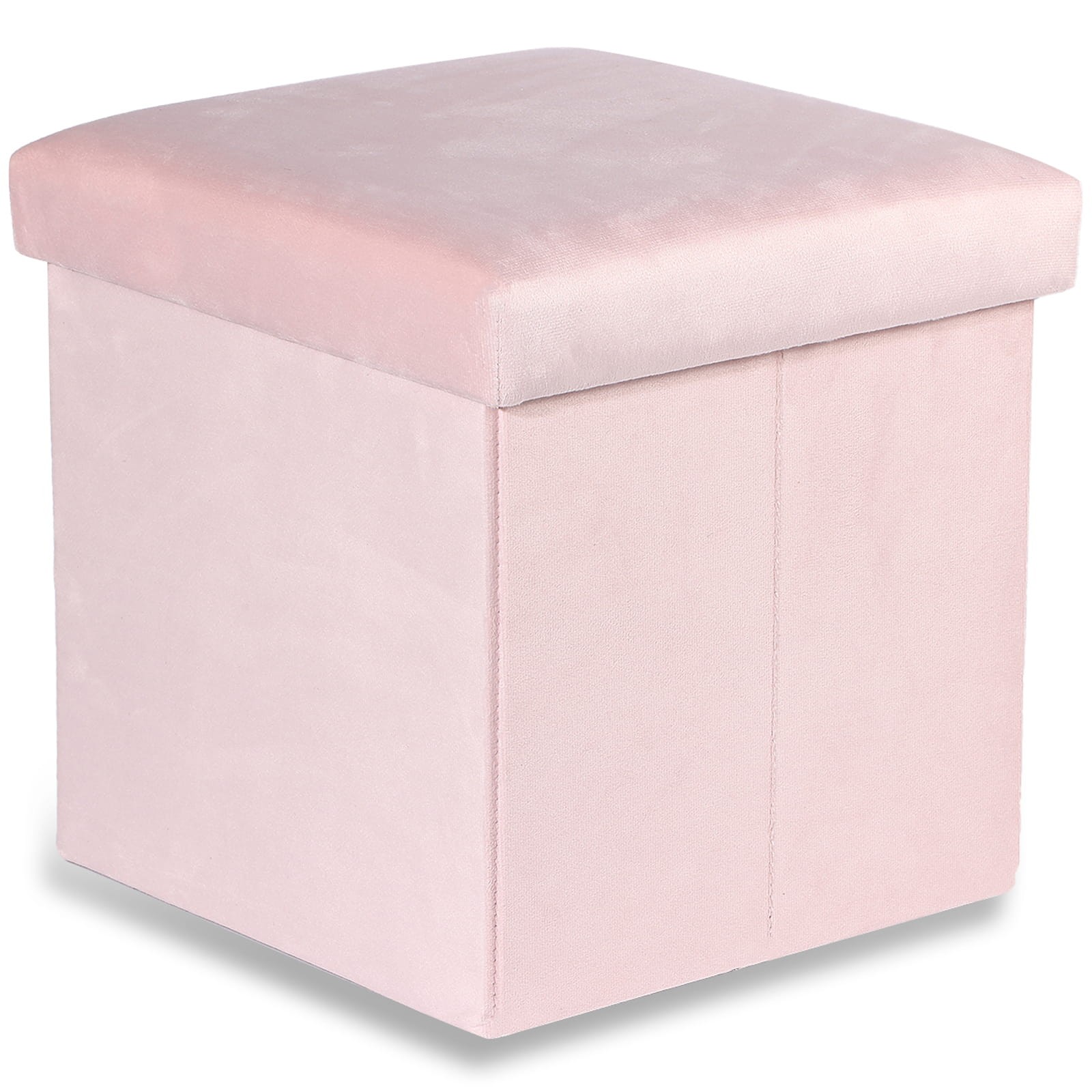Pufa Składana Aksamitna MEBLIVA Mefun 30 x 30 x 31 cm - Szara