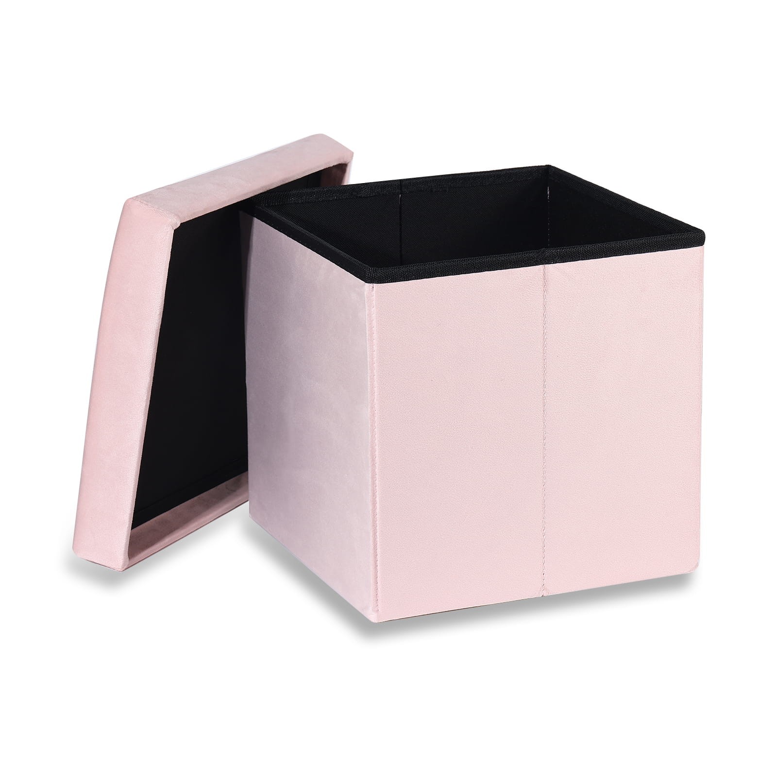 Pufa Składana Aksamitna MEBLIVA Mefun 30 x 30 x 31 cm - Szara