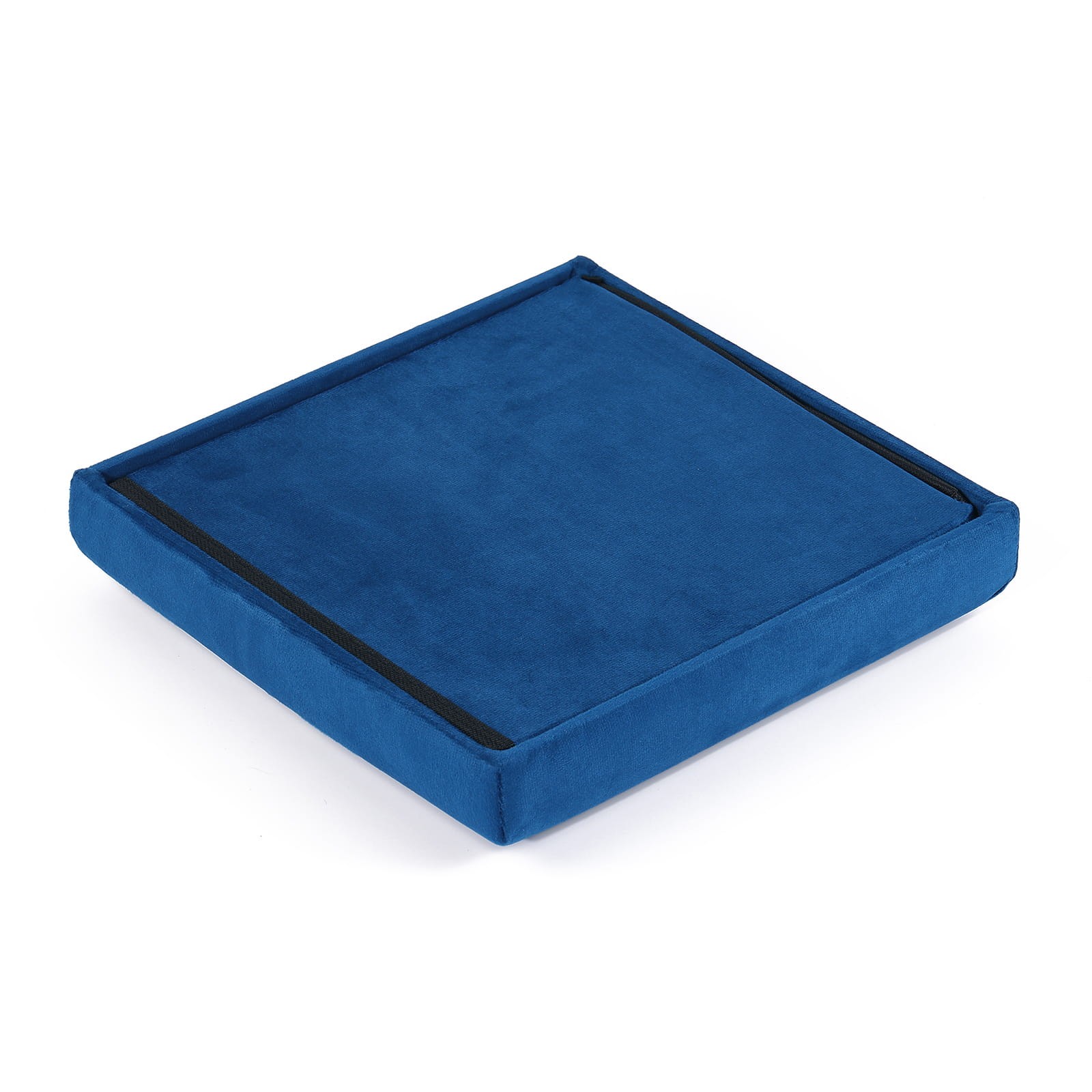 Pufa Składana Aksamitna MEBLIVA Fobel 30 x 30 x 31 cm - Niebieska