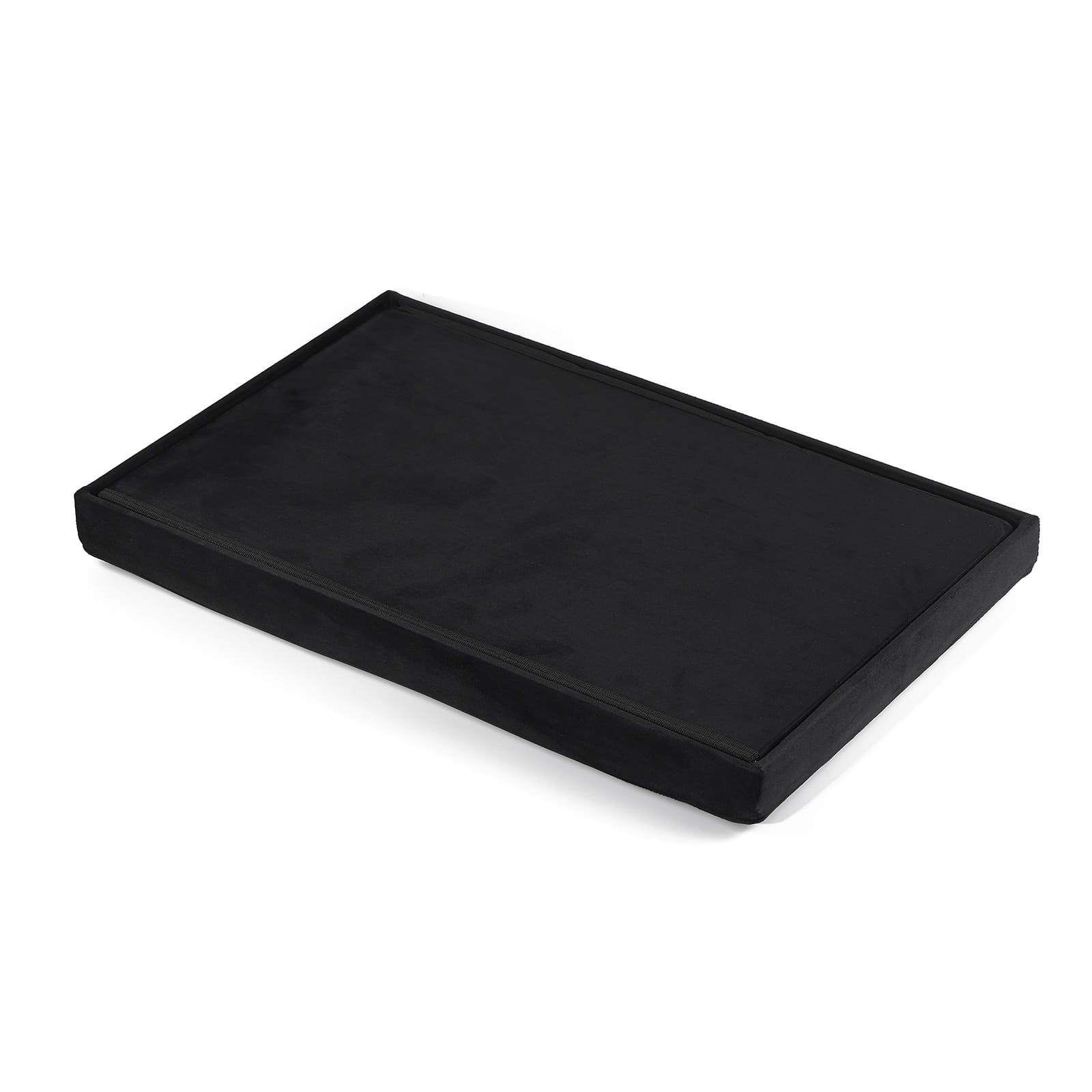 Pufa Składana Aksamitna MEBLIVA Gokul 60 x 38 x 38 cm - Czarna