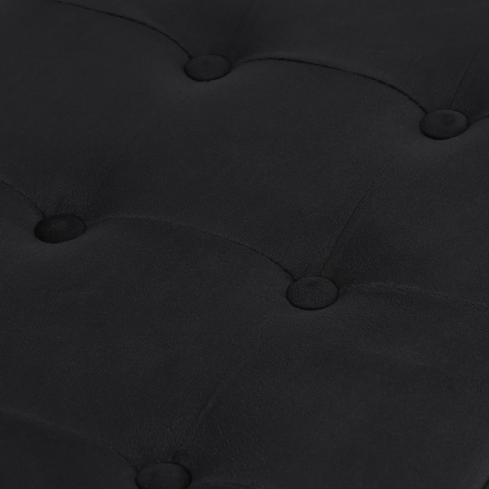Pufa Składana Aksamitna MEBLIVA Gokul 60 x 38 x 38 cm - Czarna