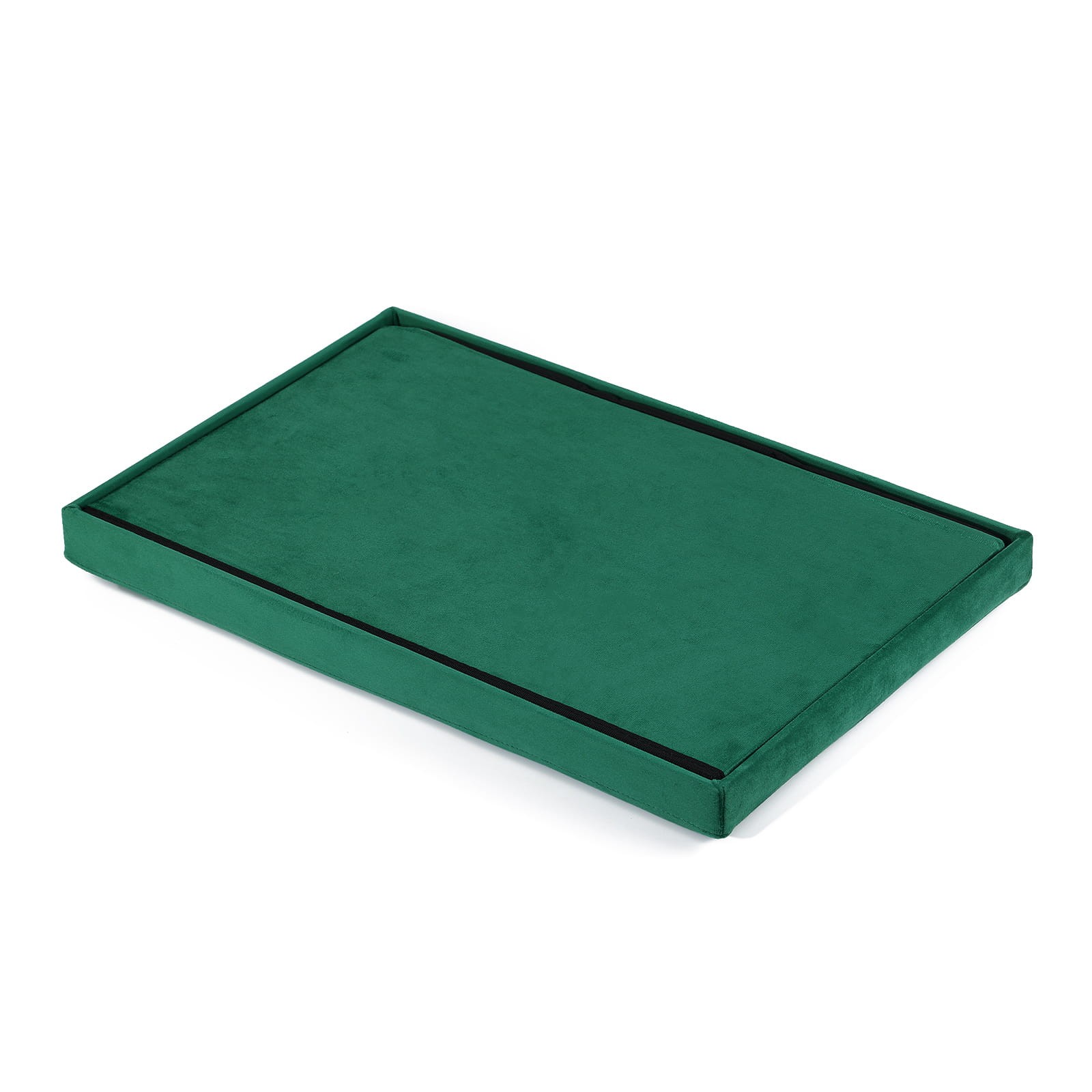 Pufa Składana Aksamitna MEBLIVA Gokul 60 x 38 x 38 cm - Zielona