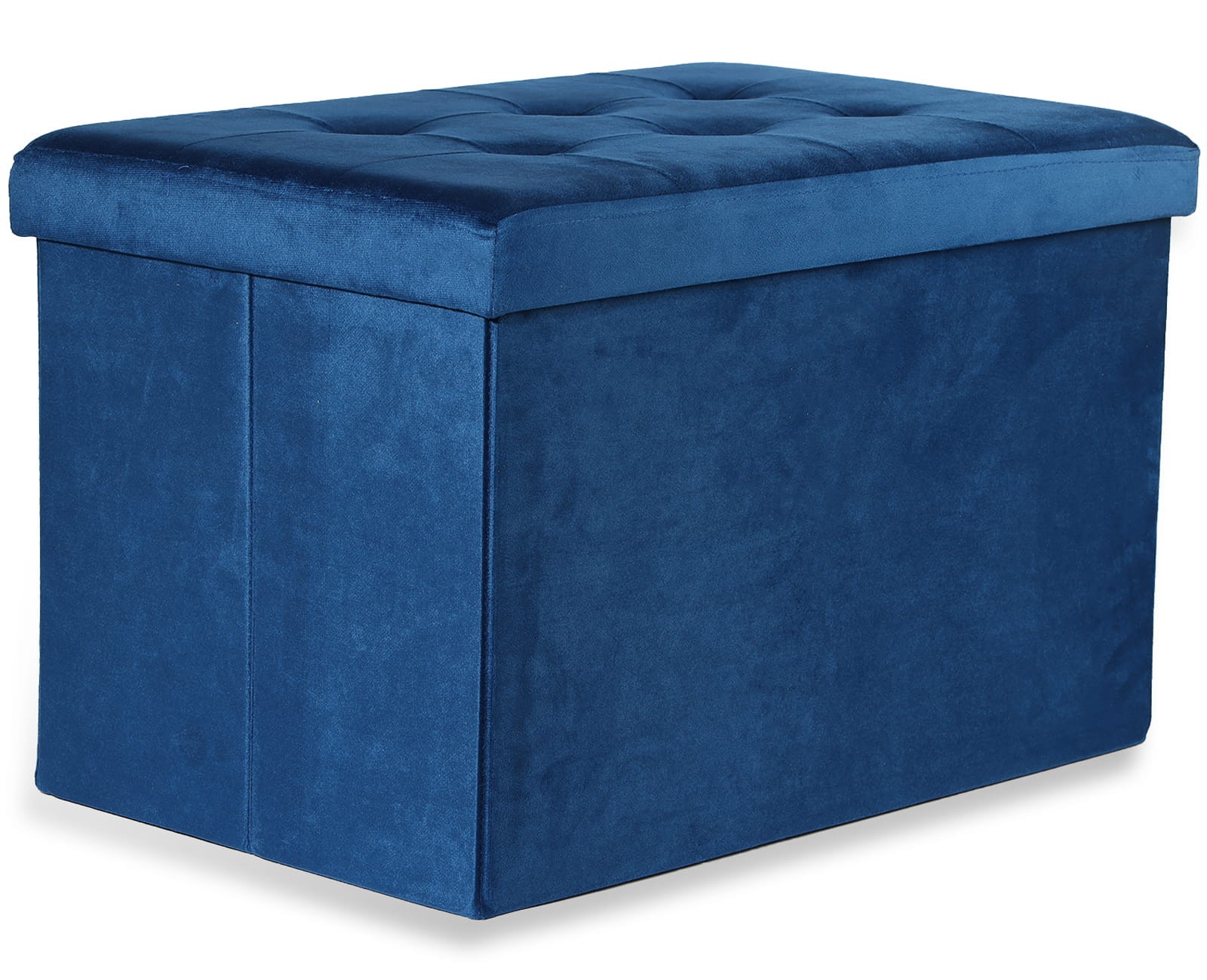 Pufa Składana Aksamitna XL MEBLIVA Gokul 60 x 38 x 38 cm - Szara