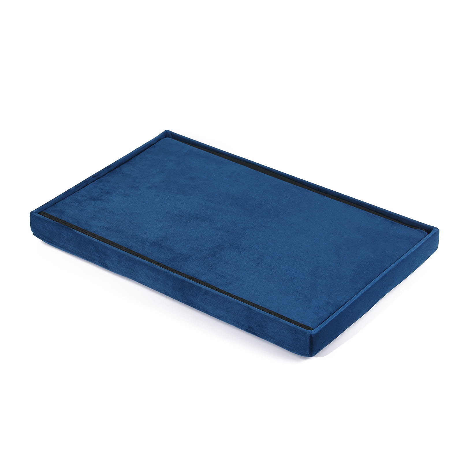 Pufa Składana Aksamitna XL MEBLIVA Gokul 60 x 38 x 38 cm - Szara