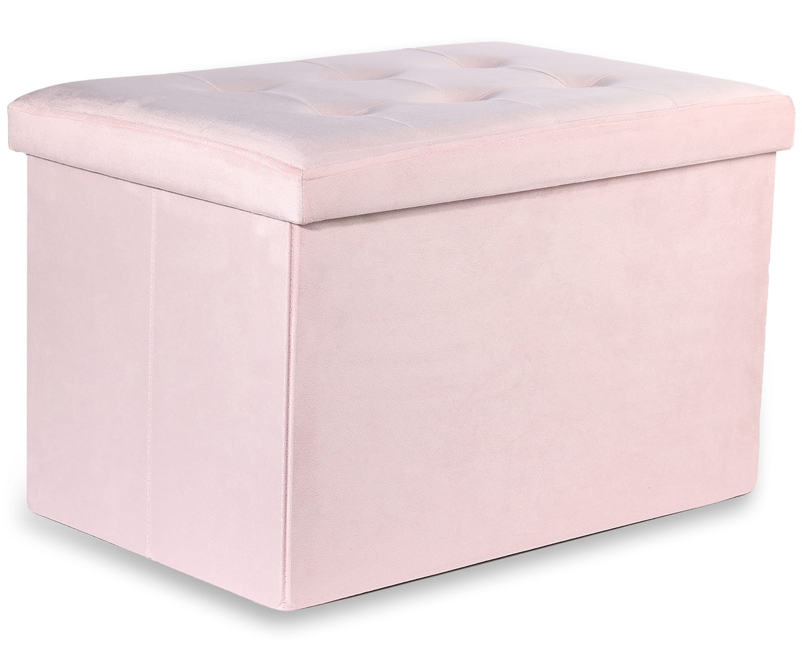 Pufa Składana Aksamitna MEBLIVA Gokul 60 x 38 x 38 cm - Szara