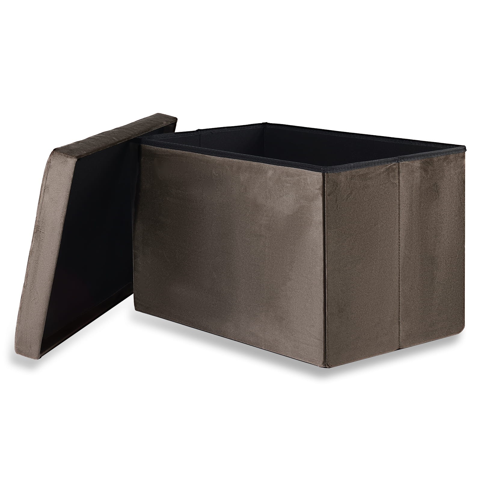 Pufa Składana XL Aksamitna MEBLIVA Palur 60 x 38 x 38 cm - Niebieska