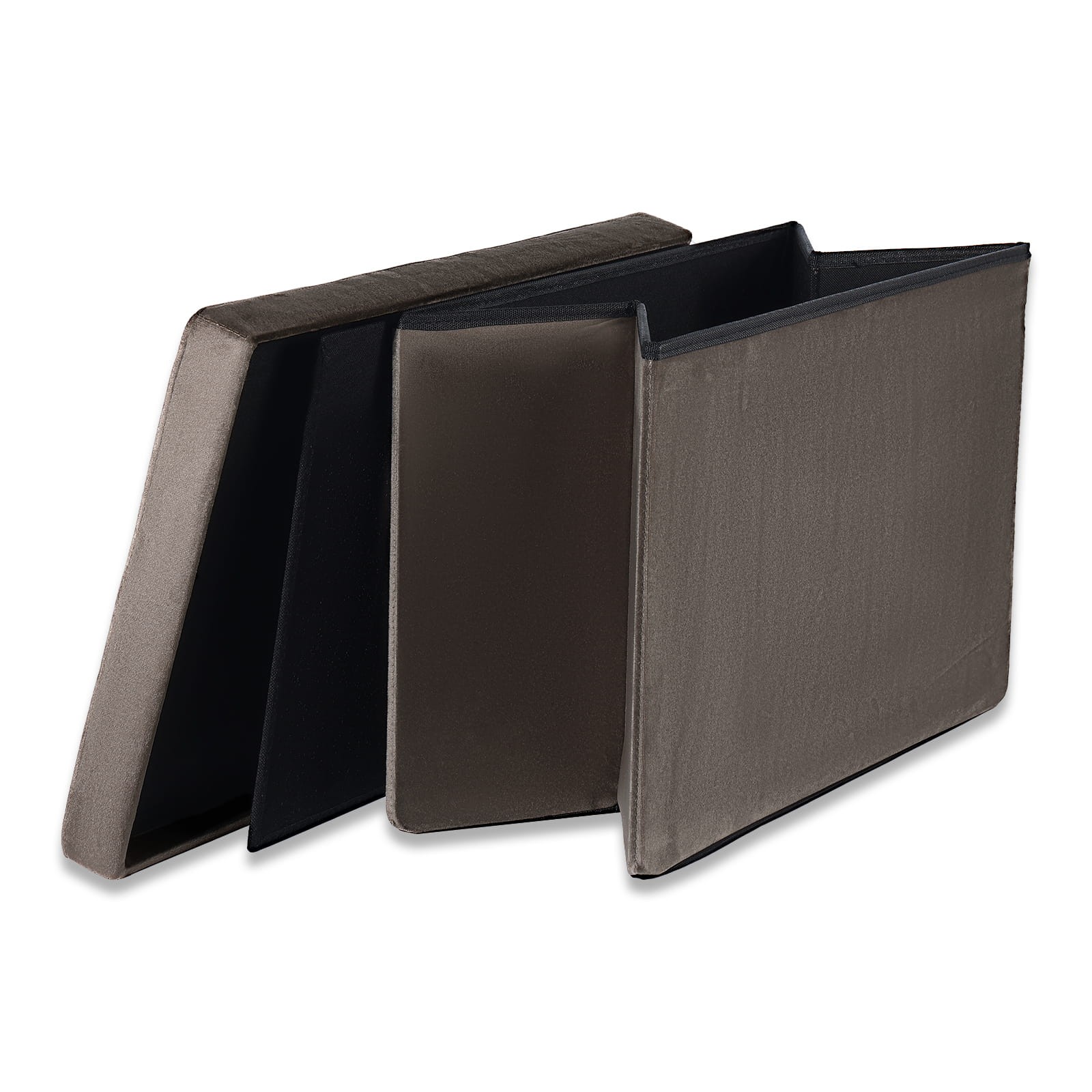 Pufa Składana XL Aksamitna MEBLIVA Palur 60 x 38 x 38 cm - Niebieska