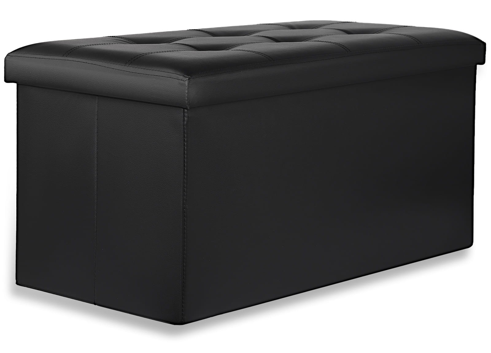 Pufa Składana Tapicerowana MEBLIVA Fikur 80 x 40 x 39 cm - Czarna