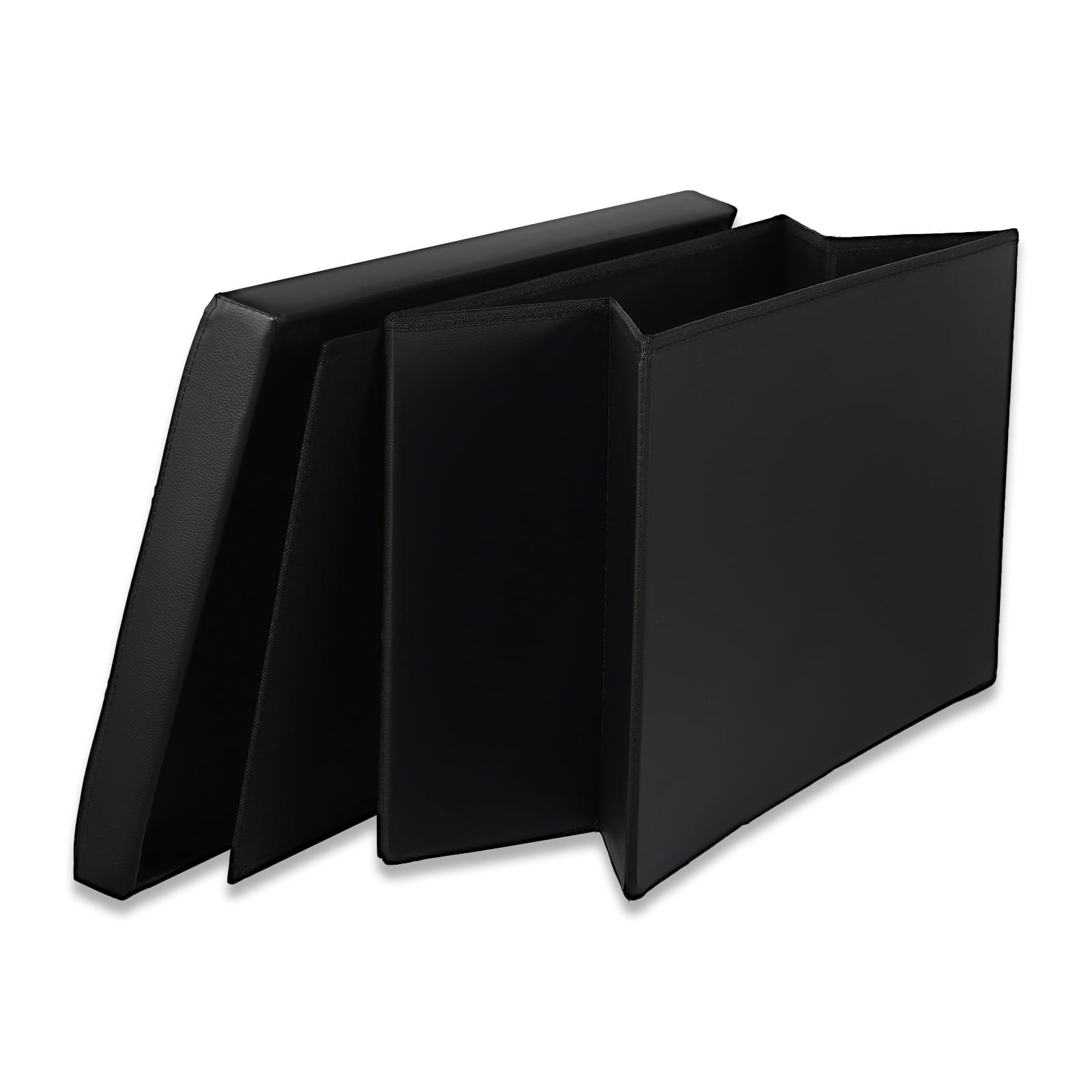 Pufa Składana Tapicerowana MEBLIVA Fikur 80 x 40 x 39 cm - Czarna