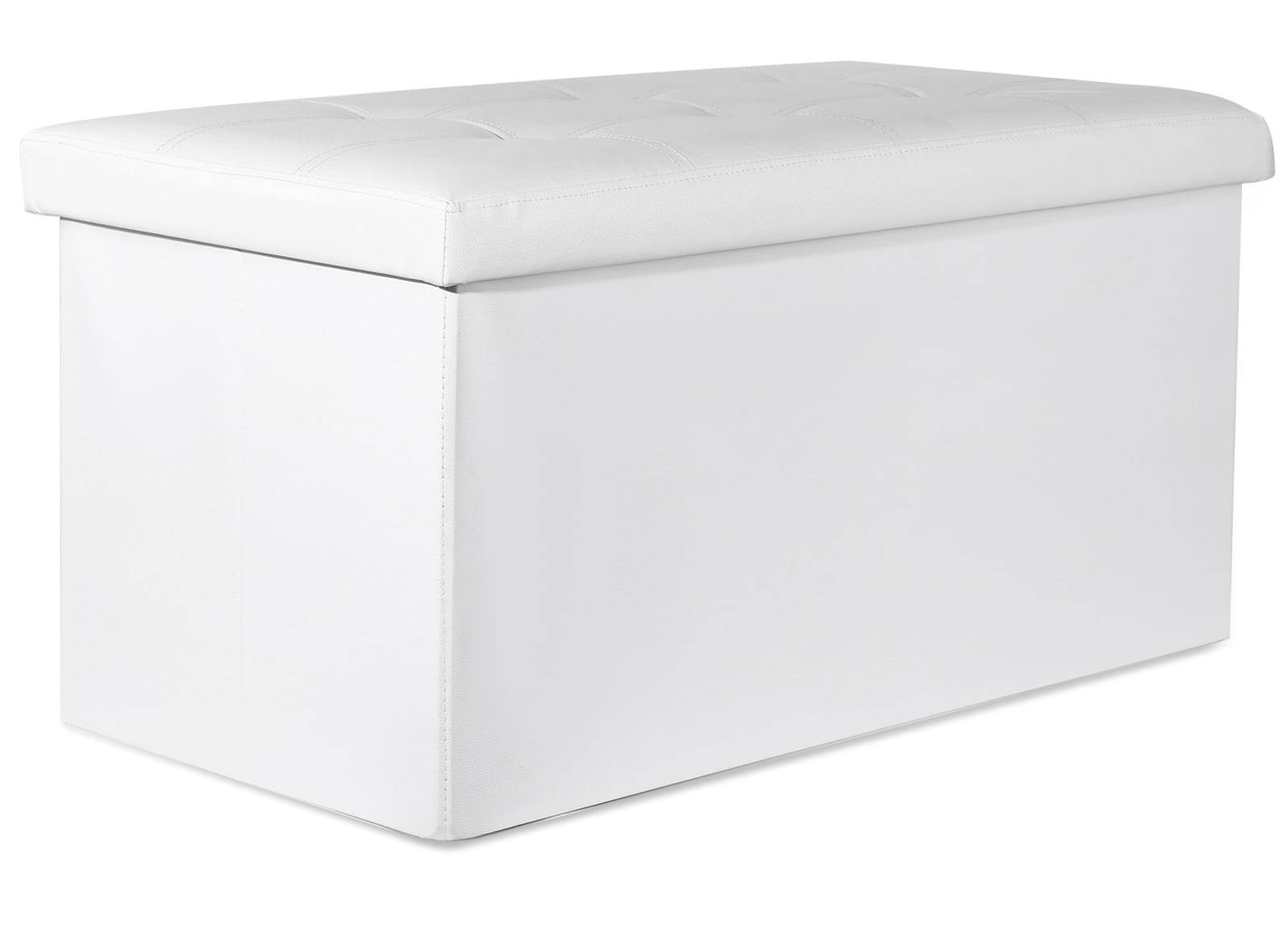 Pufa Składana Tapicerowana MEBLIVA Fikur 80 x 40 x 39 cm - Biała