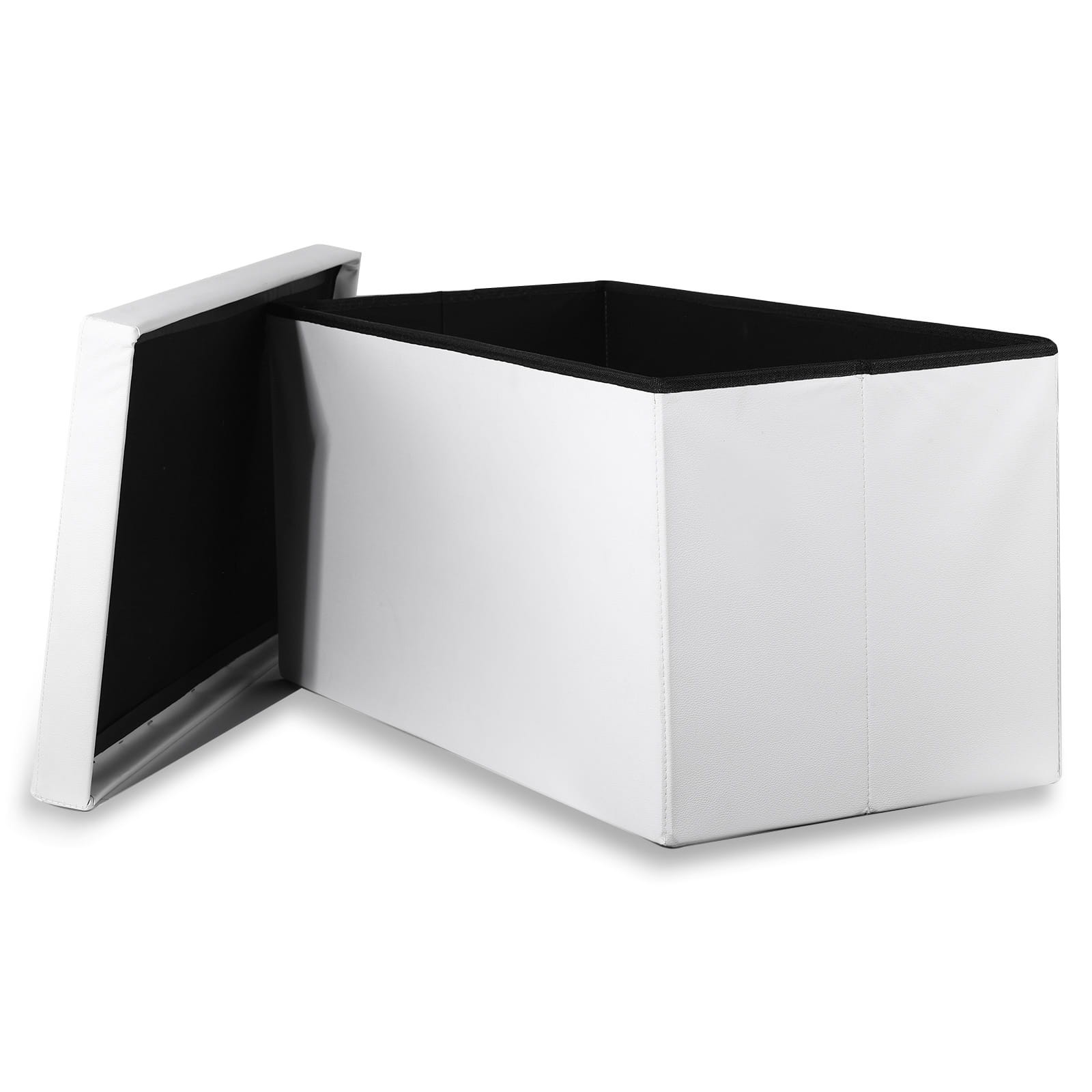 Pufa Składana Tapicerowana MEBLIVA Fikur 80 x 40 x 39 cm - Biała