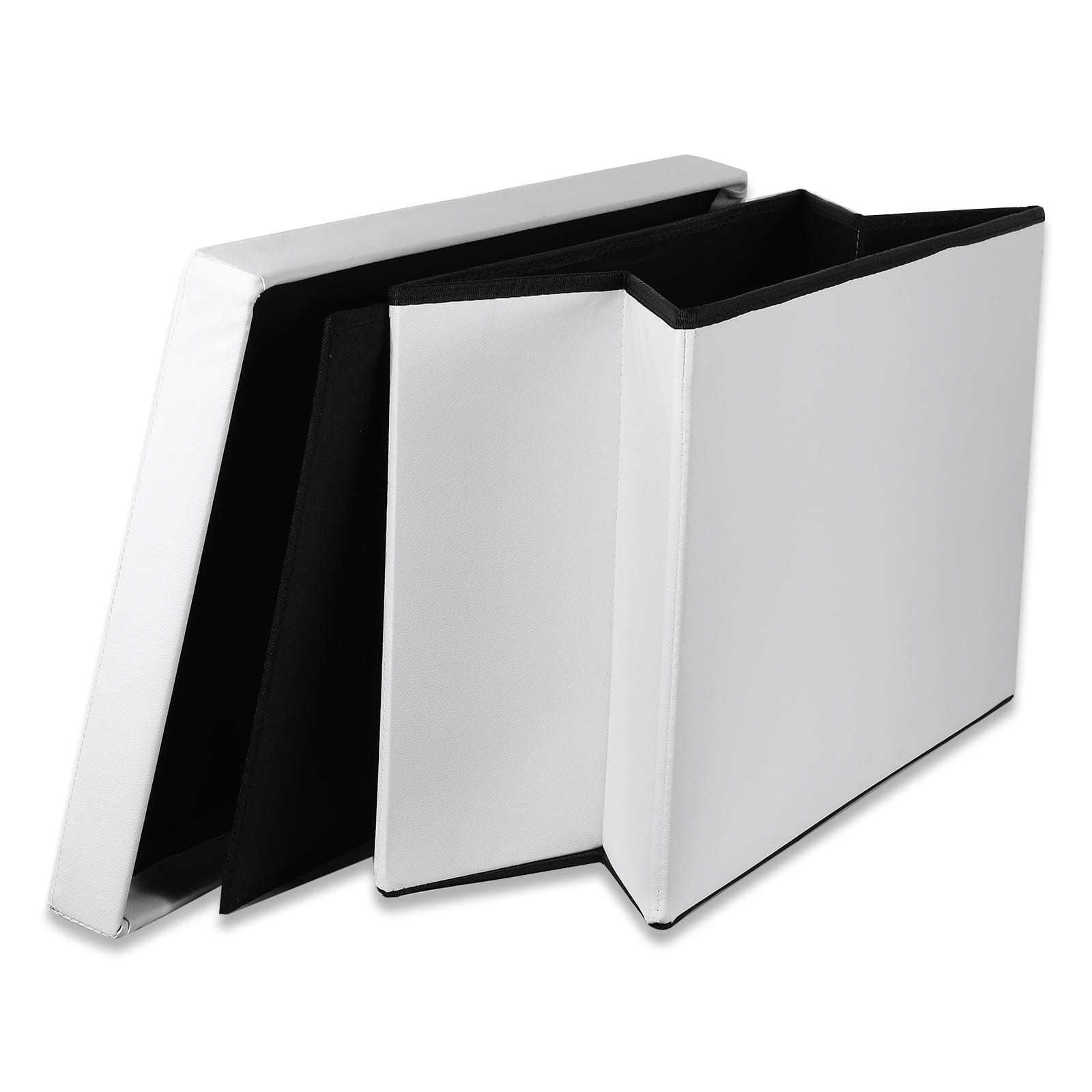Pufa Składana Tapicerowana MEBLIVA Fikur 80 x 40 x 39 cm - Biała
