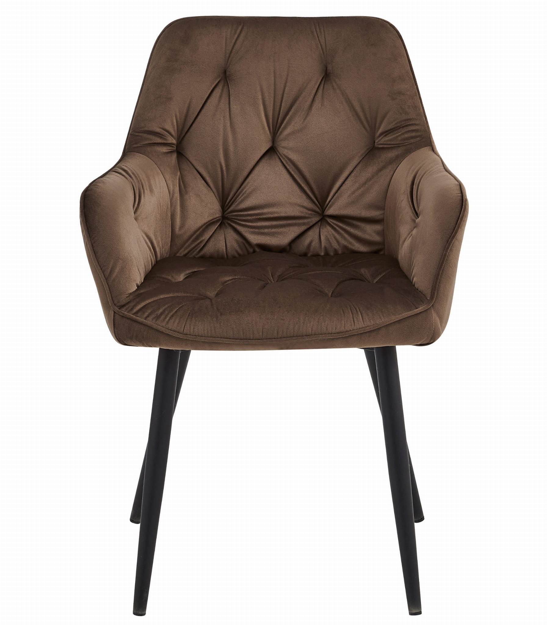 Krzesło Tapicerowane Welurowe MEBLIVA Palur 56 x 62 x 83.5 cm - Brązowe