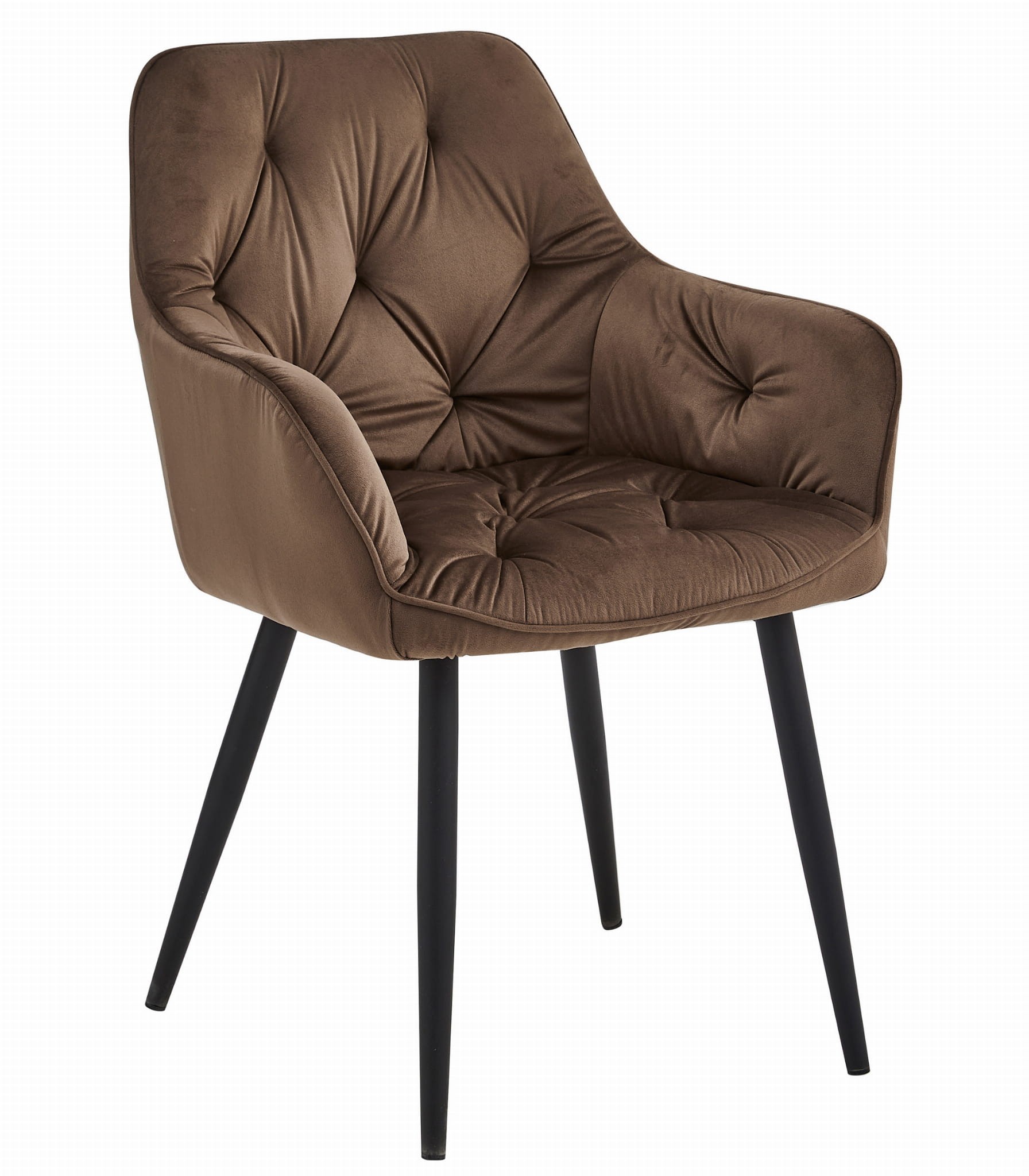 Krzesło Tapicerowane Welurowe MEBLIVA Palur 56 x 62 x 83.5 cm - Brązowe