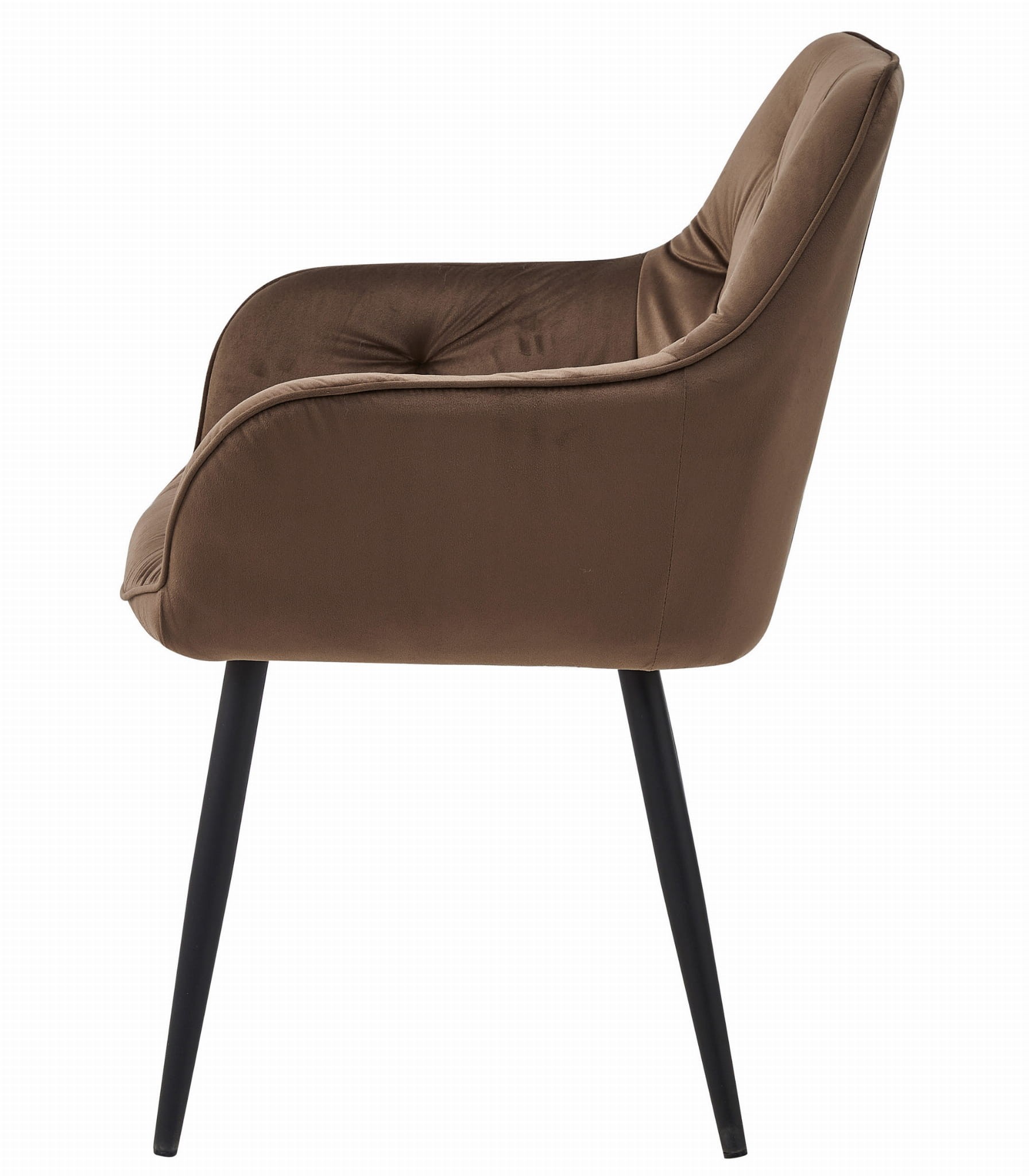 Krzesło Tapicerowane Welurowe MEBLIVA Palur 56 x 62 x 83.5 cm - Brązowe