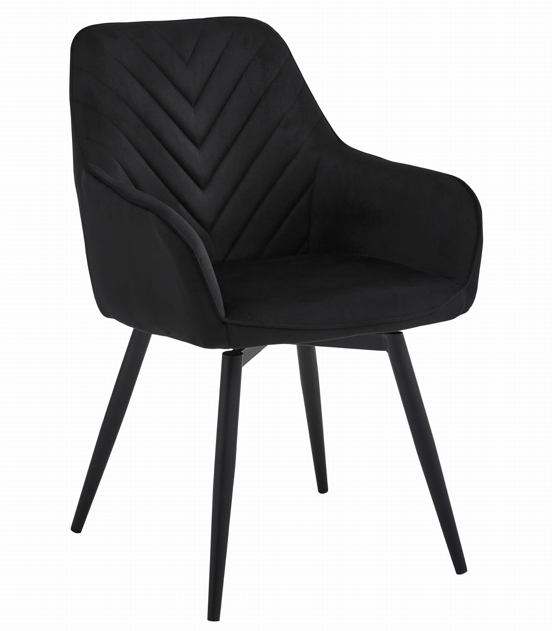 Krzesło Obrotowe Welurowe NANA360 MEBLIVA Mabo 56 x 61 x 83.5 cm - Czarne