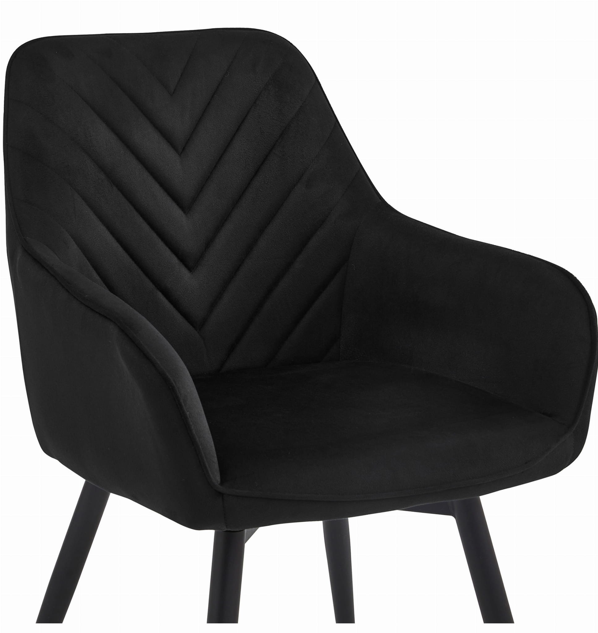 Krzesło Obrotowe Welurowe NANA360 MEBLIVA Mabo 56 x 61 x 83.5 cm - Czarne