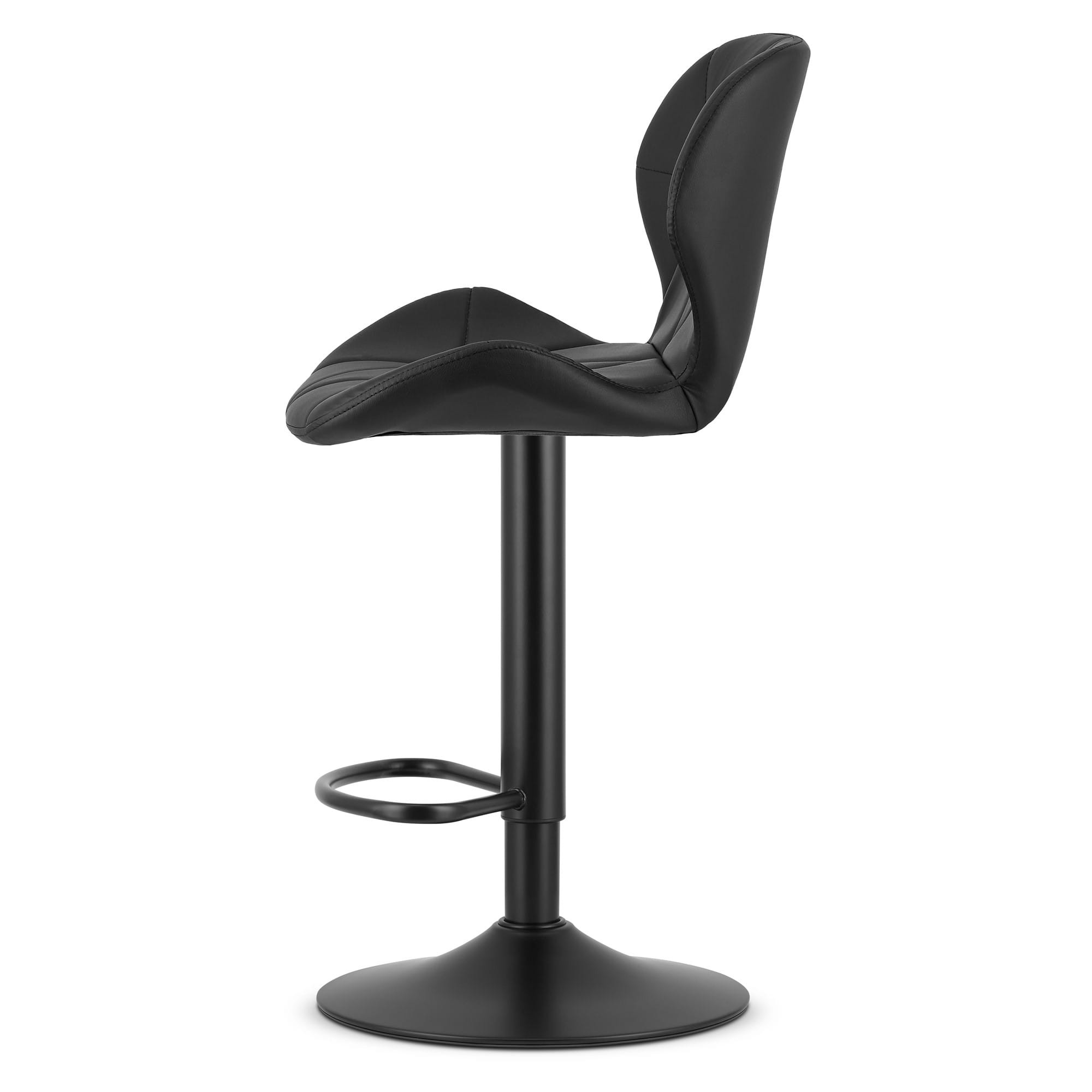 Hoker Regulowany Z Oparciem Ekoskóra 46 x 48.5 x 111 cm - Czarny