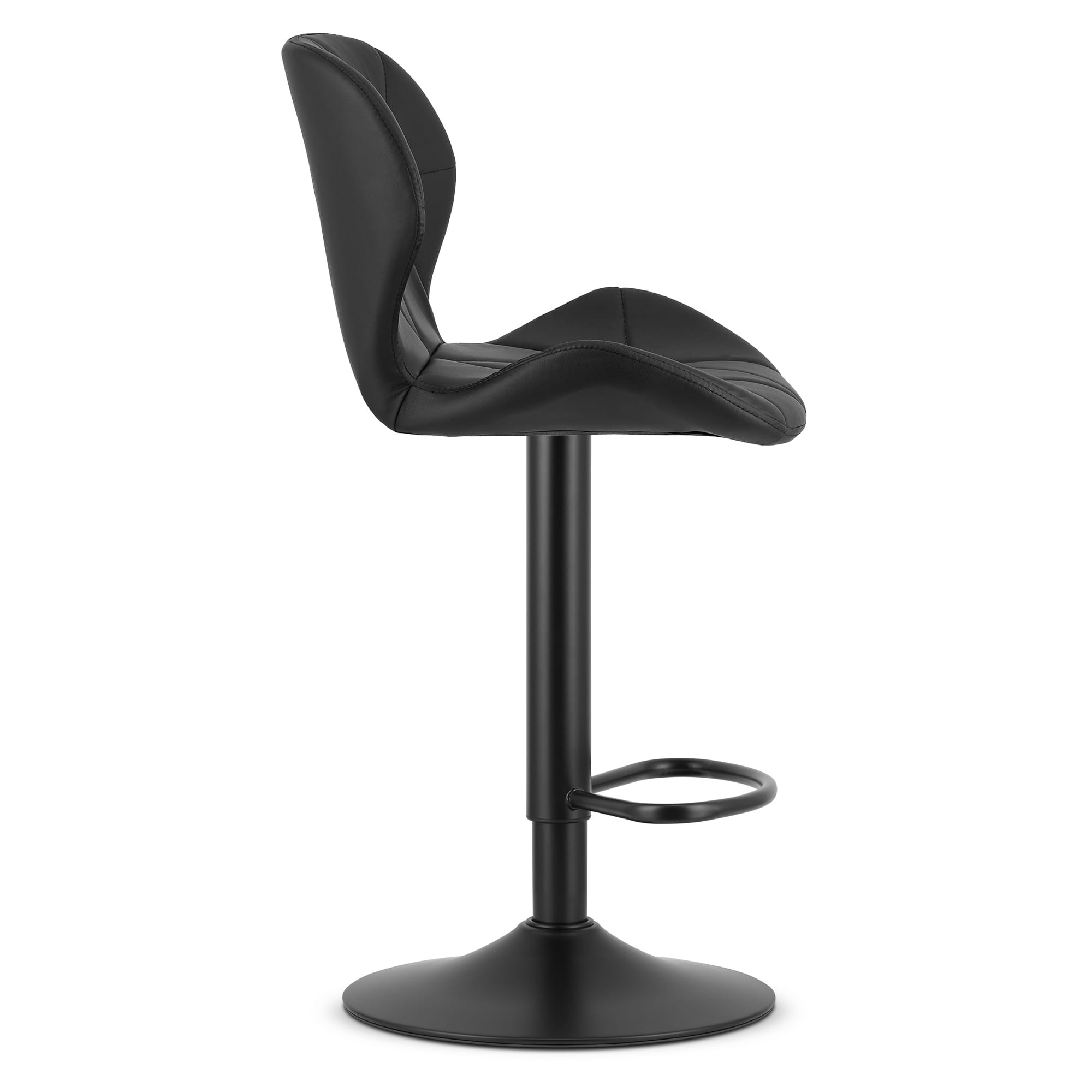 Hoker Regulowany Z Oparciem Ekoskóra 46 x 48.5 x 111 cm - Czarny