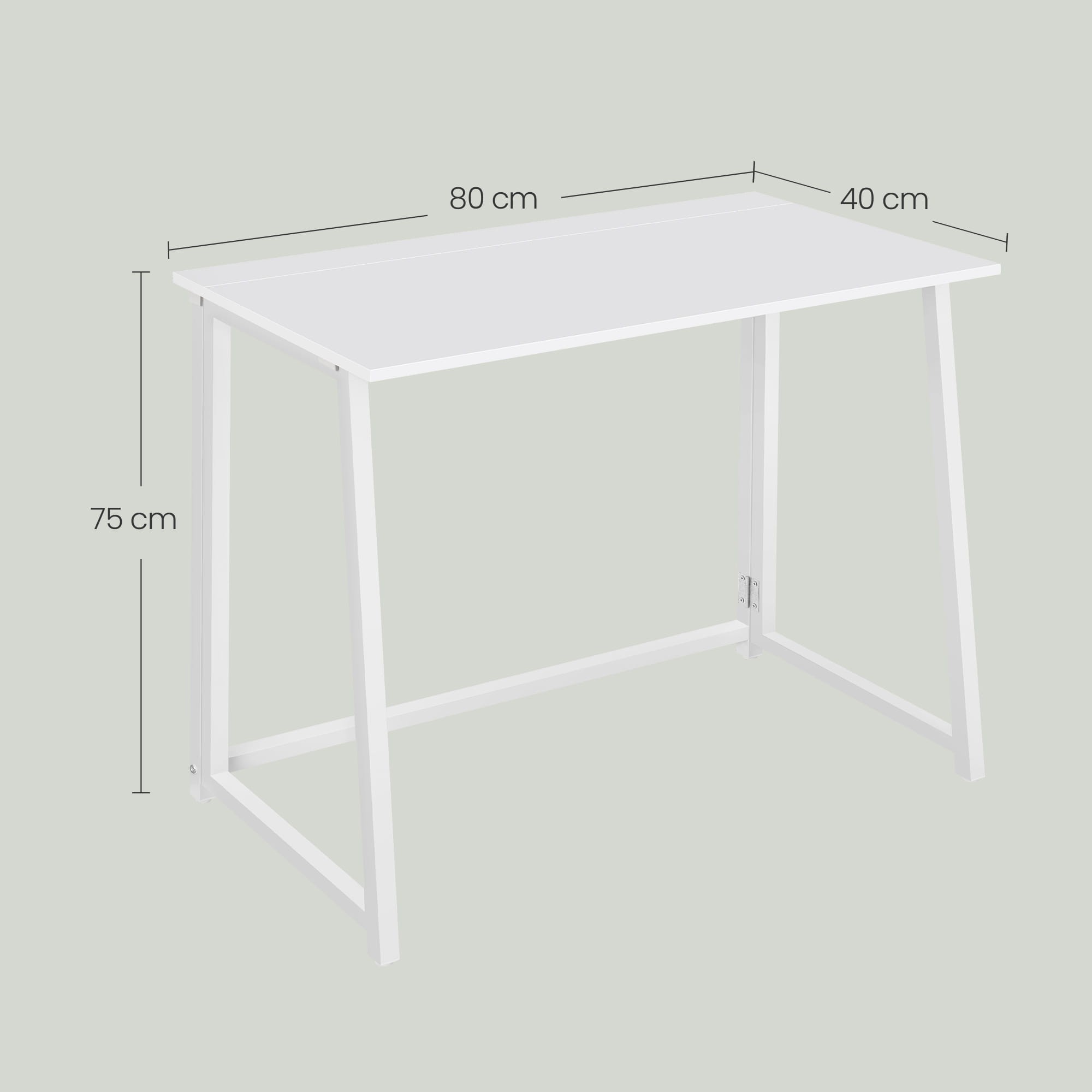 Biurko Proste Komputerowe MEBLIVA Net 80 x 40 x 75 cm - Białe