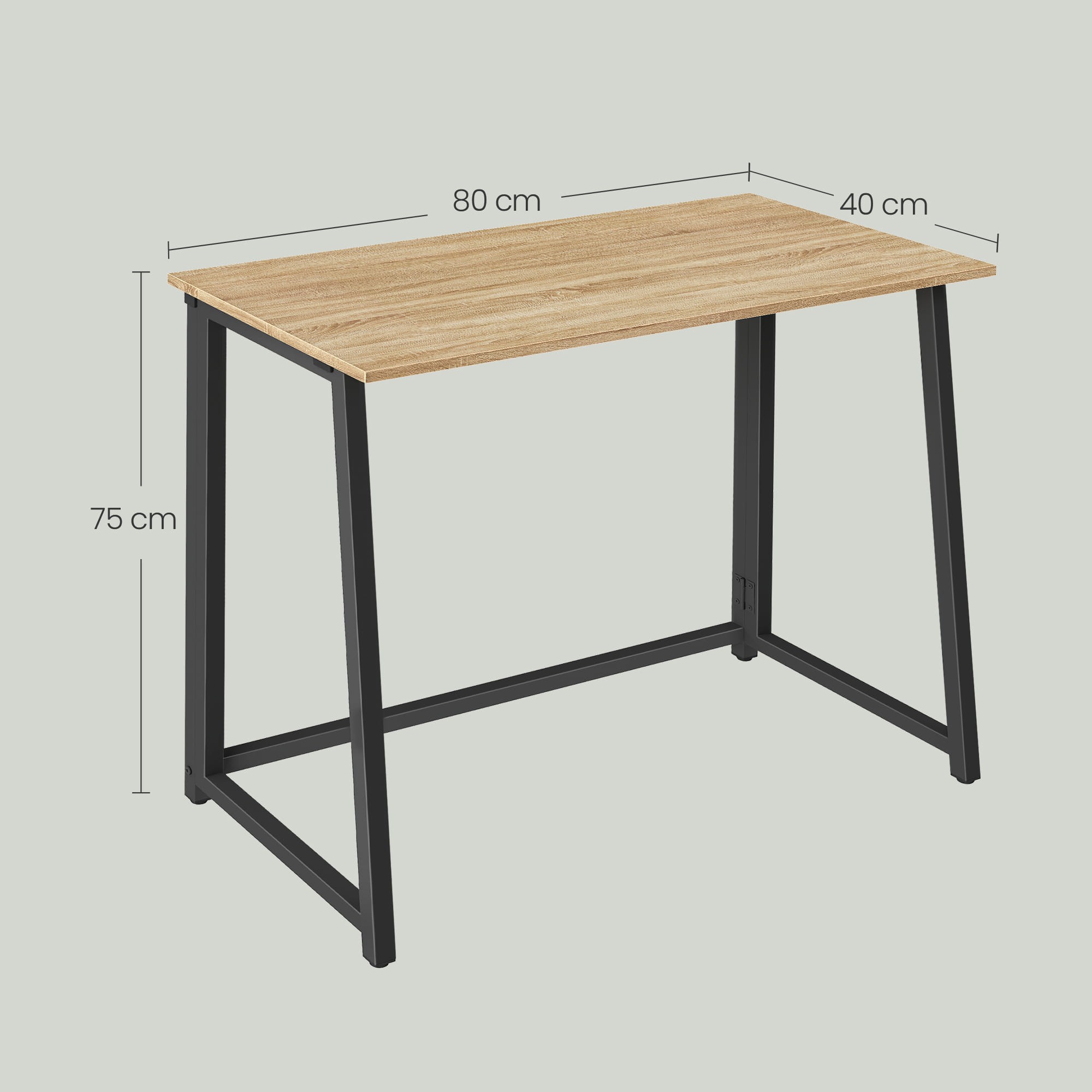 Biurko Drewniane Z Płyty Sonoma MEBLIVA Net 80 x 40 x 75 cm - Czarne