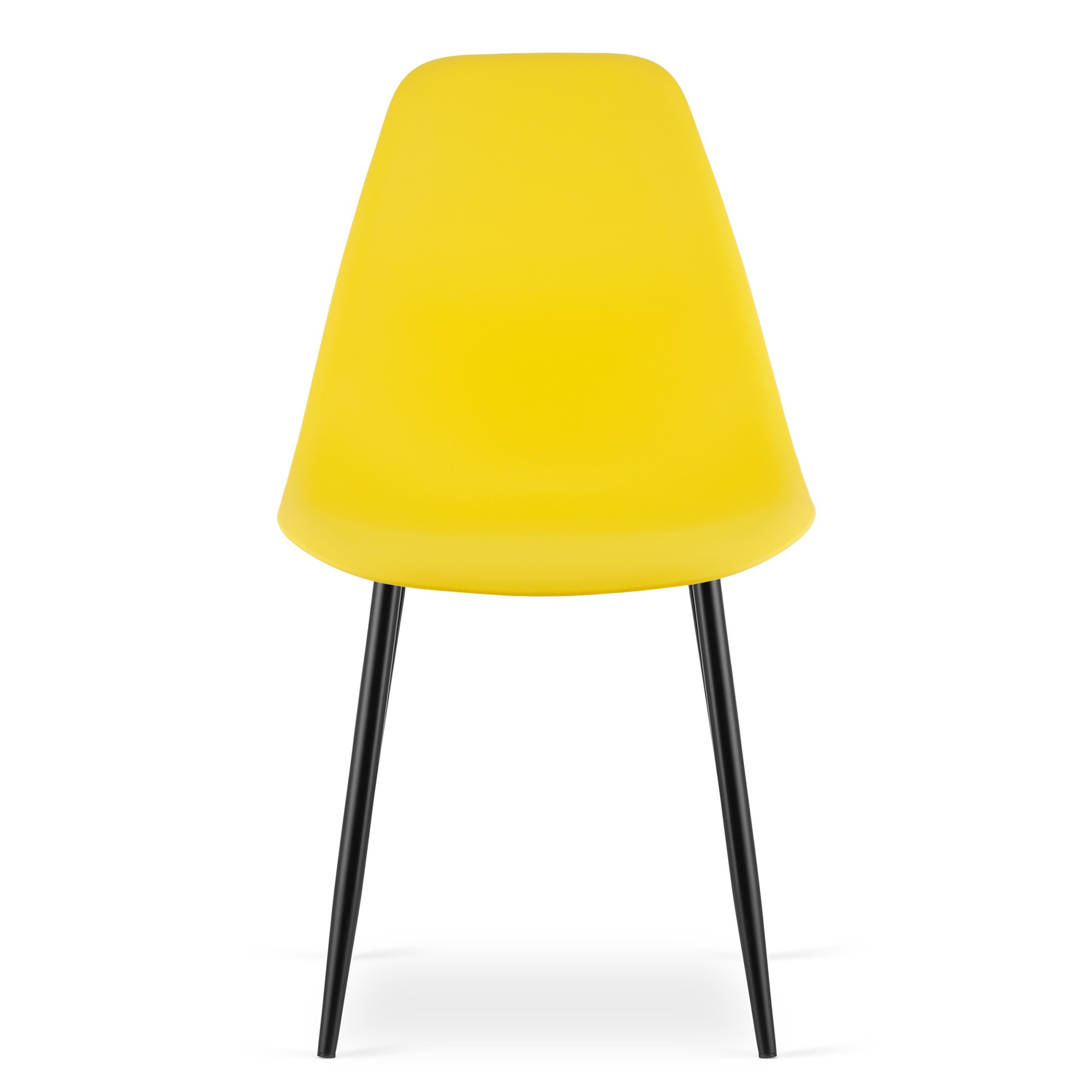 Krzesło Kuchenne Zółte Polipropylenowe MEBLIVA Kidor 52 x 47 x 46 cm - Czarne