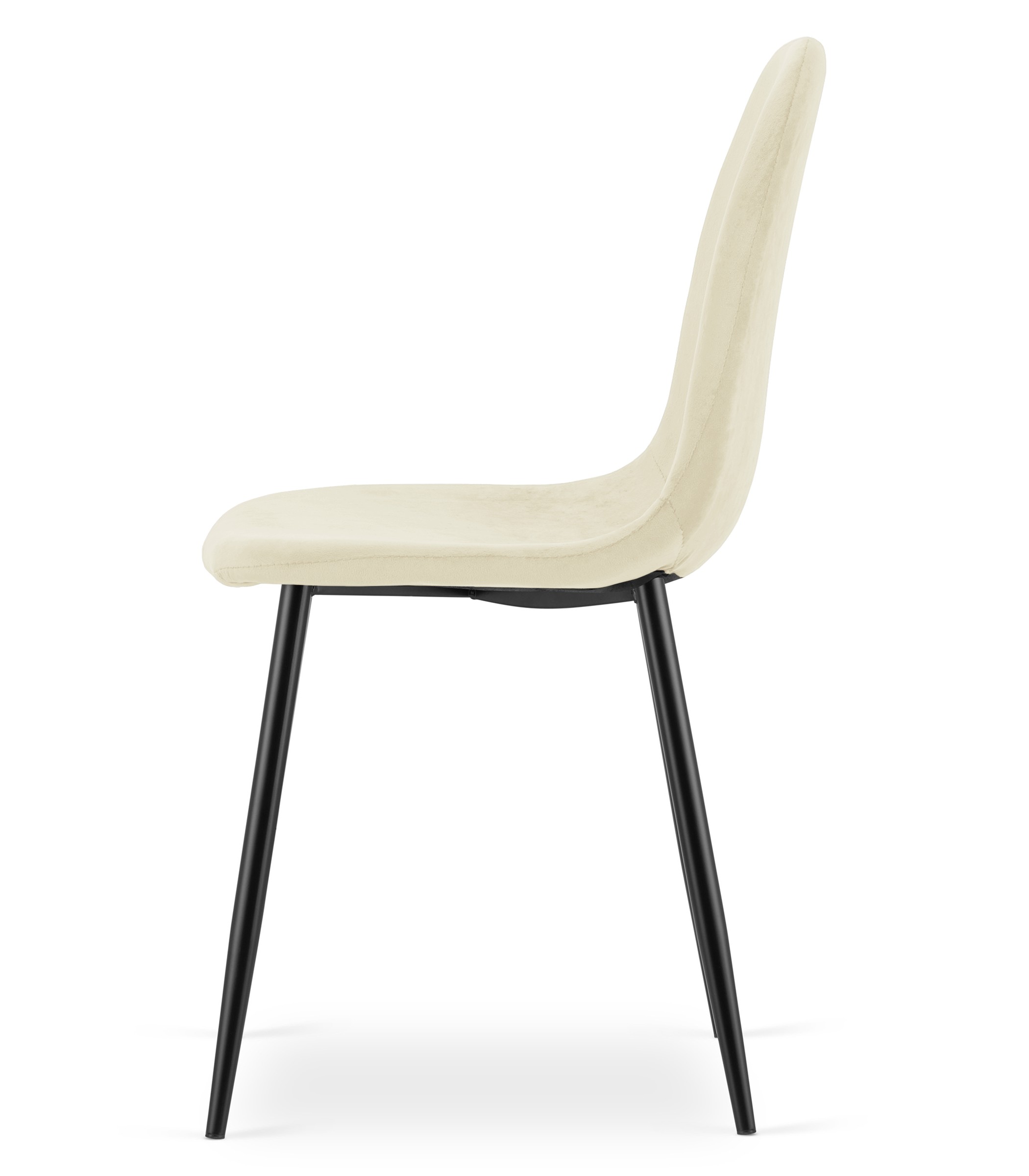 Krzesło Tapicerowane Aksamitne MEBLIVA Sigo 44.5 x 50.5 x 87.5 cm - Czarne