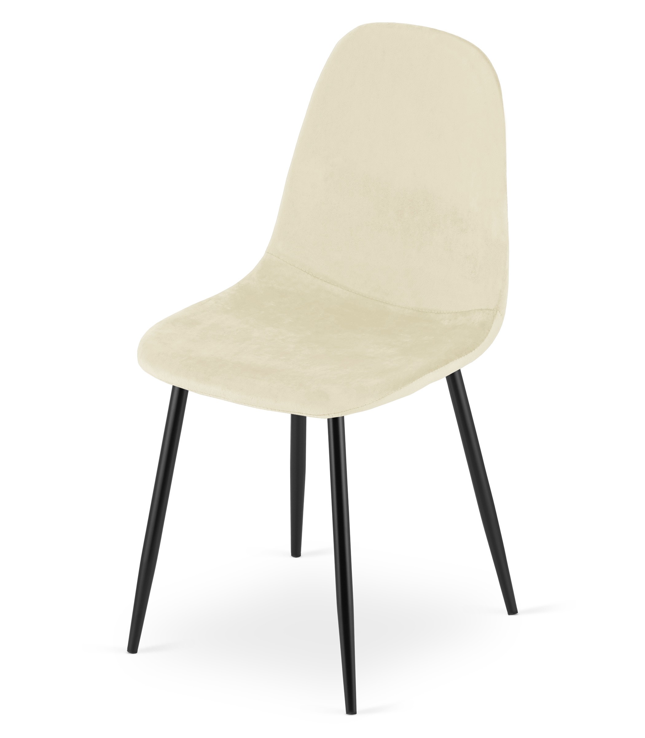 Krzesło Tapicerowane Aksamitne MEBLIVA Sigo 44.5 x 50.5 x 87.5 cm - Czarne