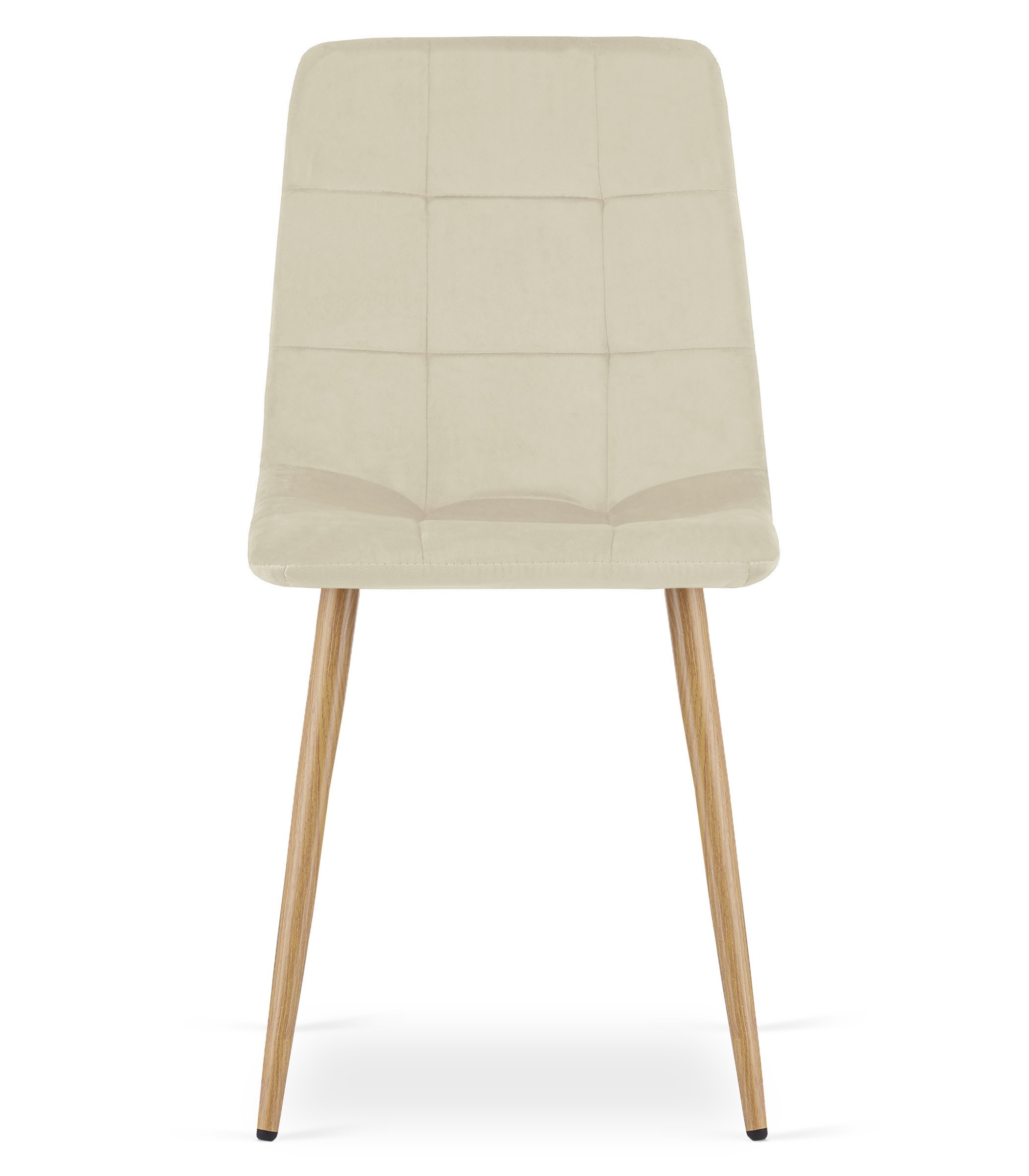Krzesło Tapicerowane Welurowe Jasne MEBLIVA Poma 44.5 x 50.5 x 87 cm