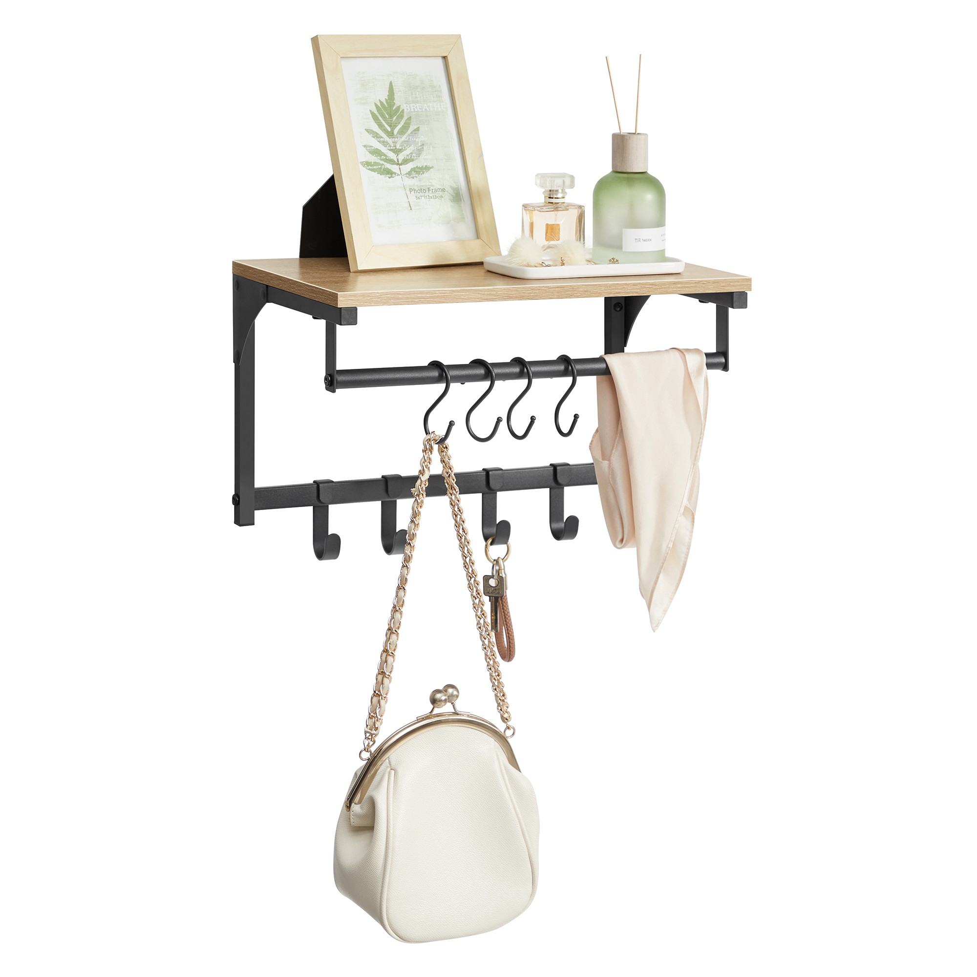 Półka Wisząca Ścienna Drewniana Sonoma MEBLIVA Clip 40 x 24 x 24 cm